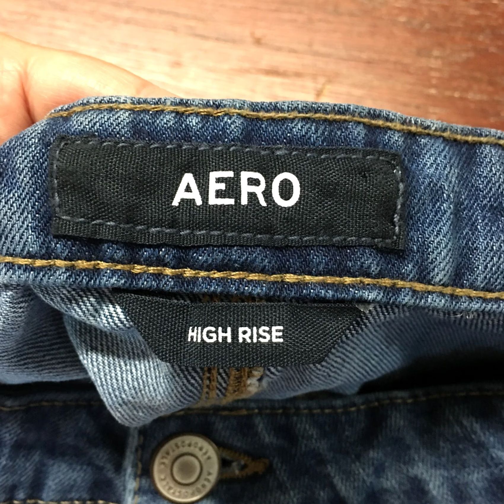 Vintage Aero High Rise Button Fly Mini Skirt Womens 8 Blue Denim Medium Wash Flat Front Size 30" / US 8 / IT 44 - 7 Thumbnail