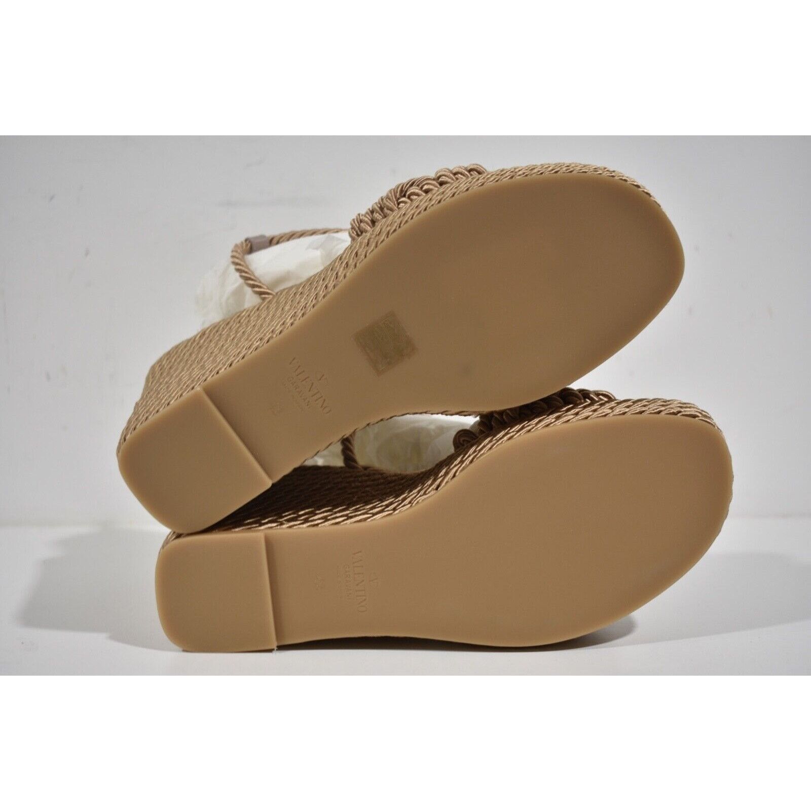 Valentino Rockstud Torchon Poudre Rope Wedge Ankle Strap Sandal 42 Size US 12 / IT 42 - 12 Thumbnail