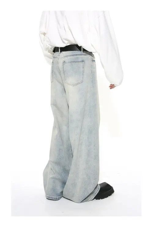 Other Washed light blue straight distressed jeans Size US 32 / EU 48 - 6 Thumbnail