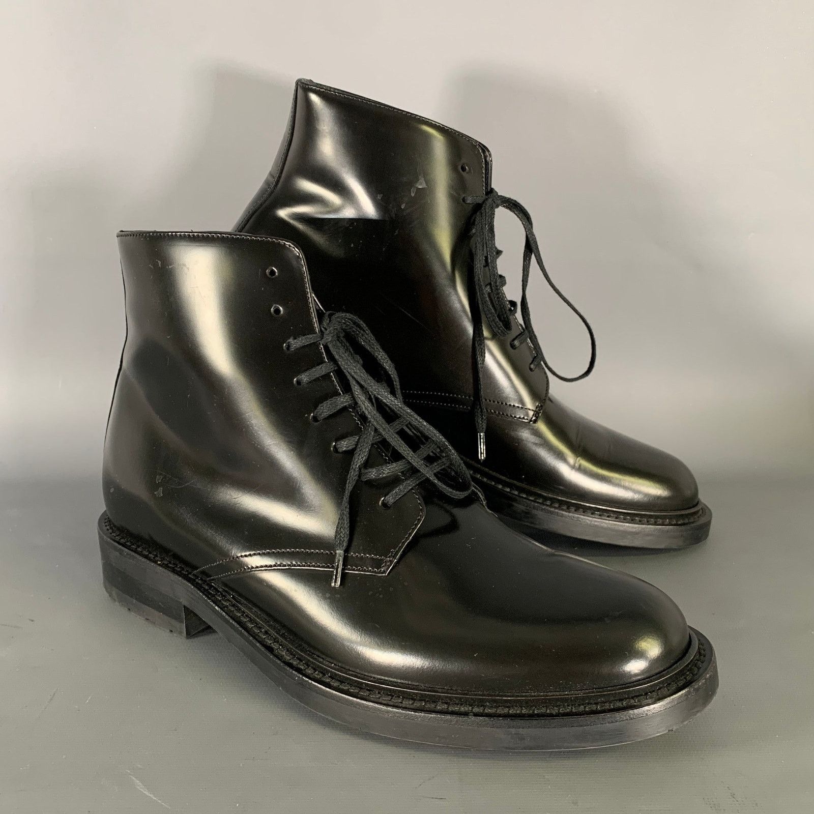 Saint Laurent Paris SAINT LAURENT Size 8 Black Leather Lace Up Boots Size US 8 / EU 41 - 1 Thumbnail
