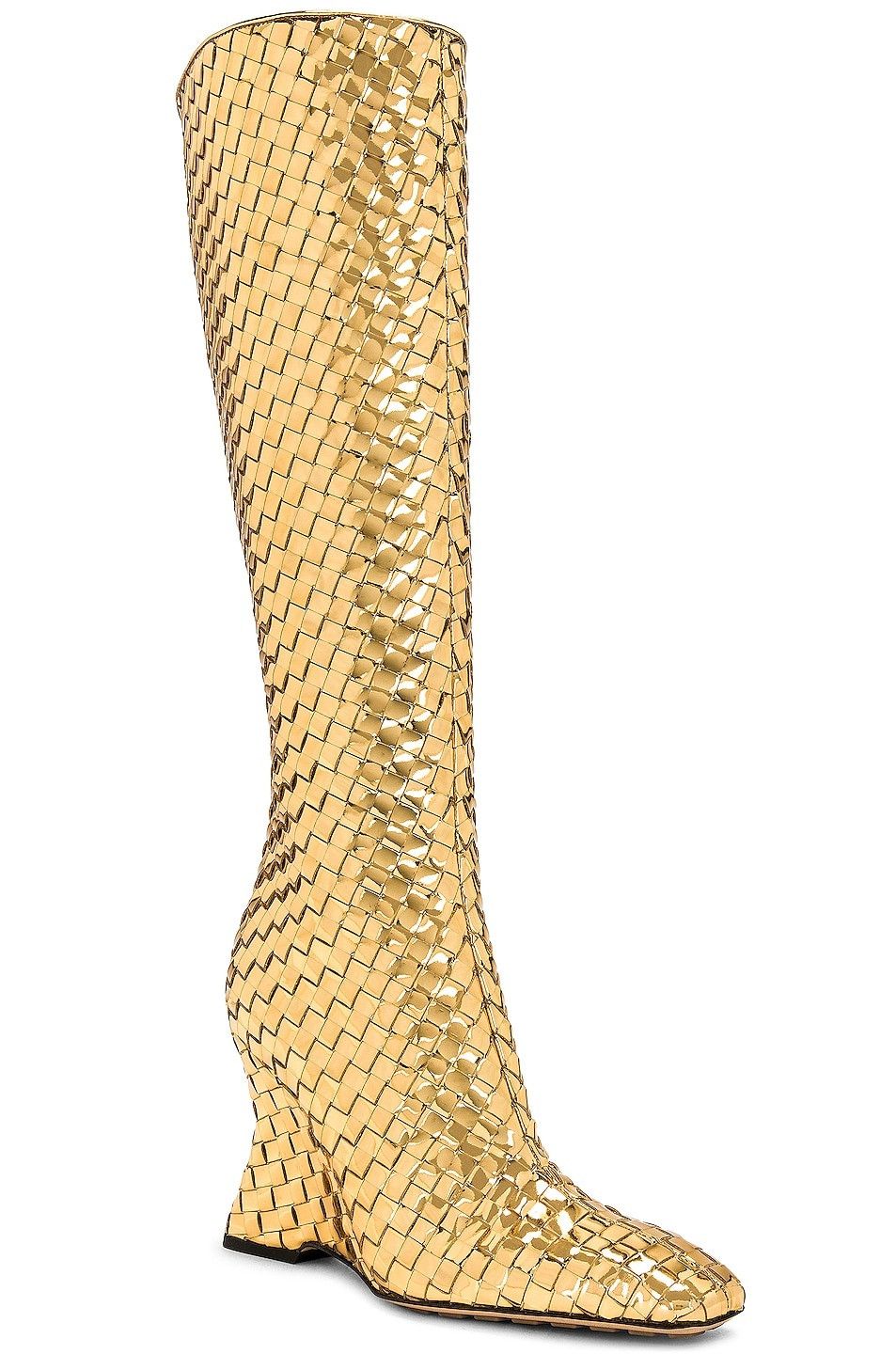 Bottega Veneta o1n1vont1124 Comet Wedge Boots in Gold Size US 8 / IT 38 - 2 Thumbnail