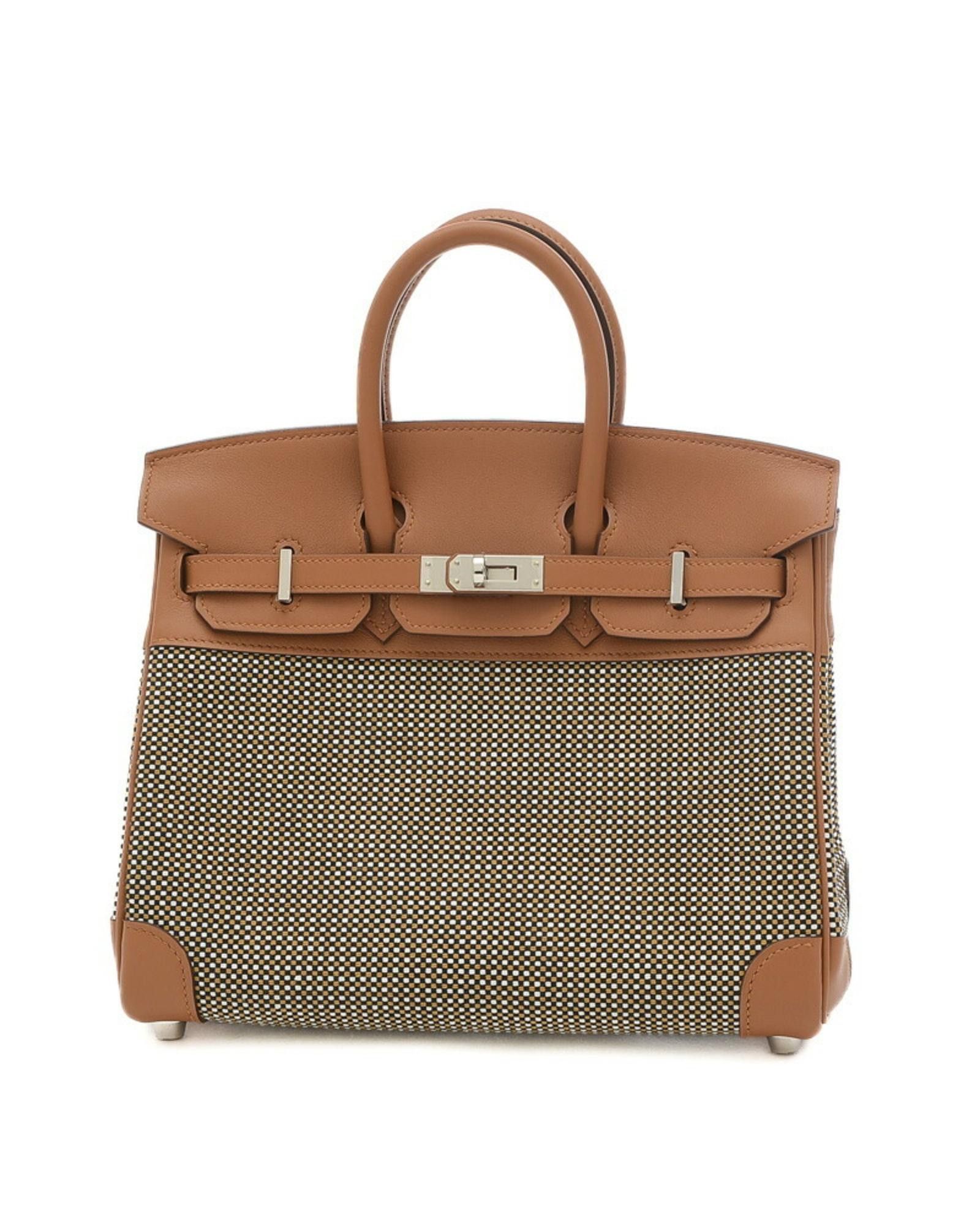 image of Hermes Elegant Leather Handbag With Iconic Design in Brown, Women's