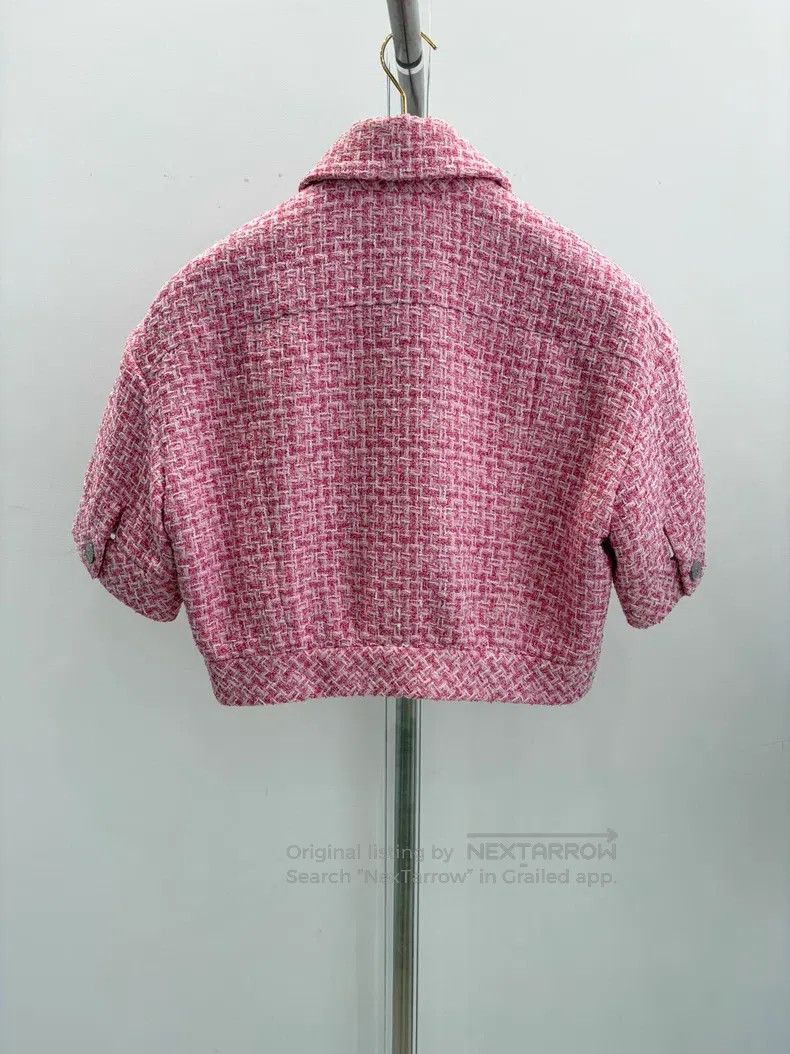 Chanel Chanel Early spring pink tweed short-sleeved jacket Size XS / US 0-2 / IT 36-38 - 2 Thumbnail