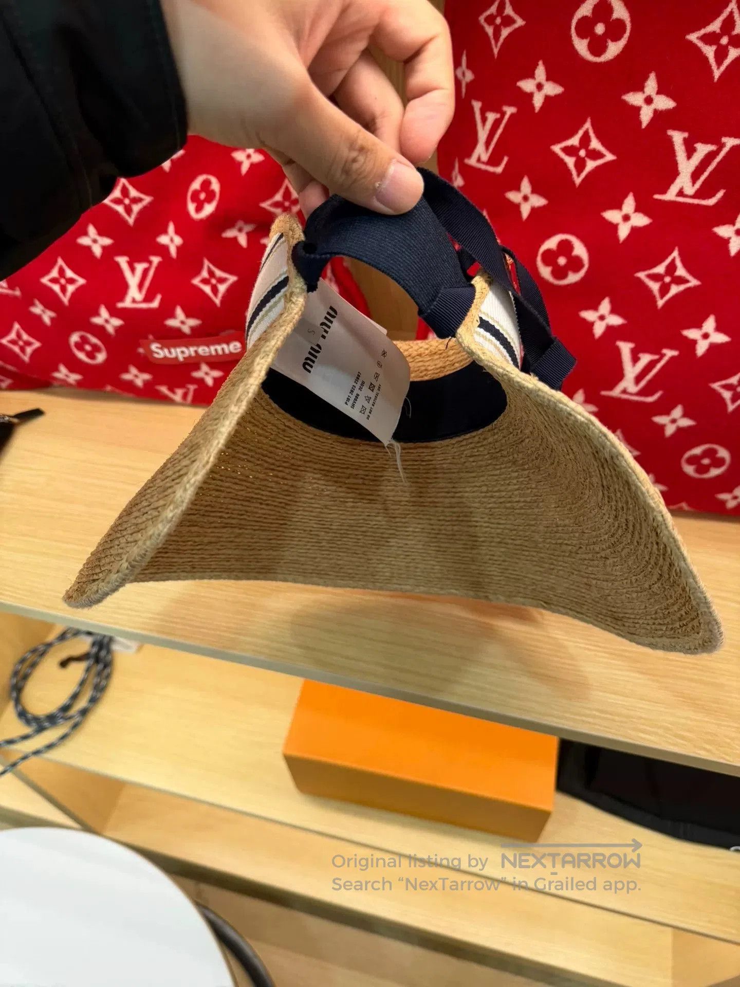 Miu Miu Miumiu Beige Straw Sun Hat with Logo. Size ONE SIZE - 2 Thumbnail