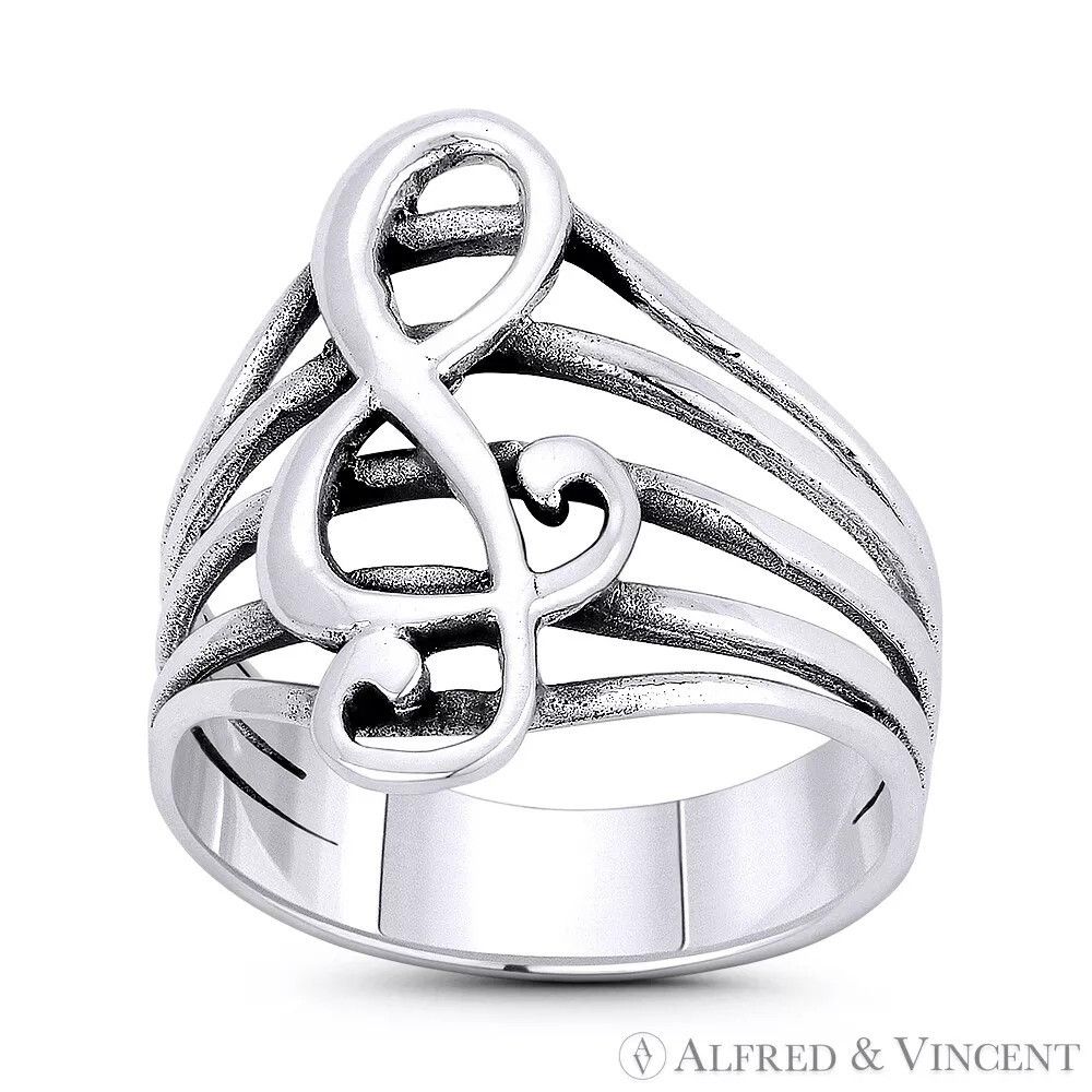 Other G-Clef Symbol & Musical Staff Charm Wide Ring Size ONE SIZE - 1 Preview