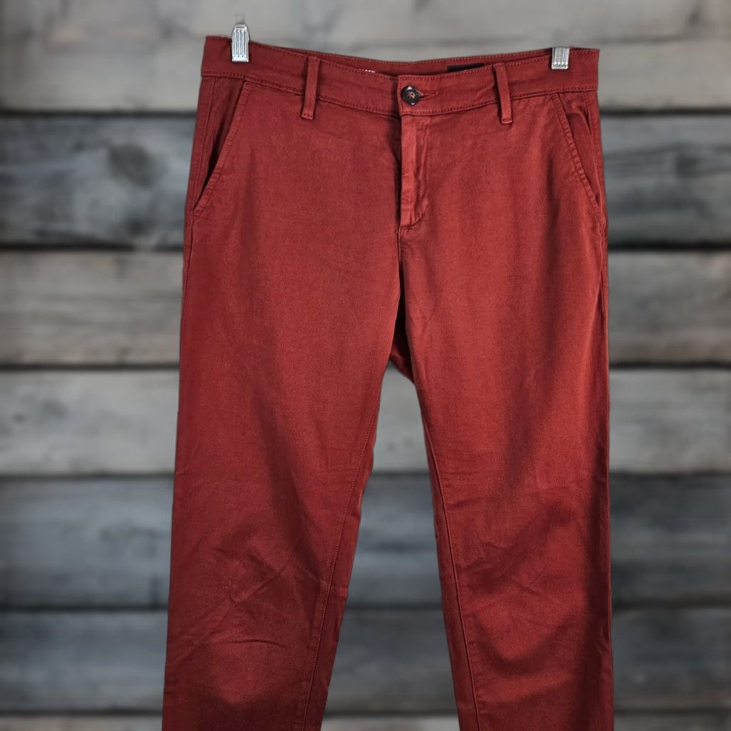 Rusty AG Adriano Goldschmied Caden Tailored Trouser Womens 27 Rust Red Mid Rise Pants Cropped Inseam 26.5"} Size 27" / US 4 / IT 40 - 1 Thumbnail
