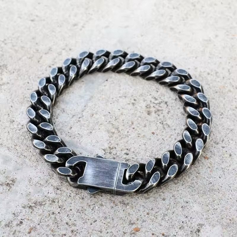 Jewelry Antique Black Plated Thick Chain Bracelet Size ONE SIZE - 3 Thumbnail
