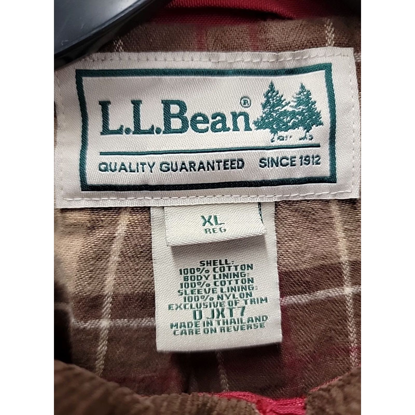 Vintage L.L. Bean Women's Red Button Up Jacket XL Plaid Lining Corduroy Collar Jacket Size XL / US 12-14 / IT 48-50 - 2 Thumbnail