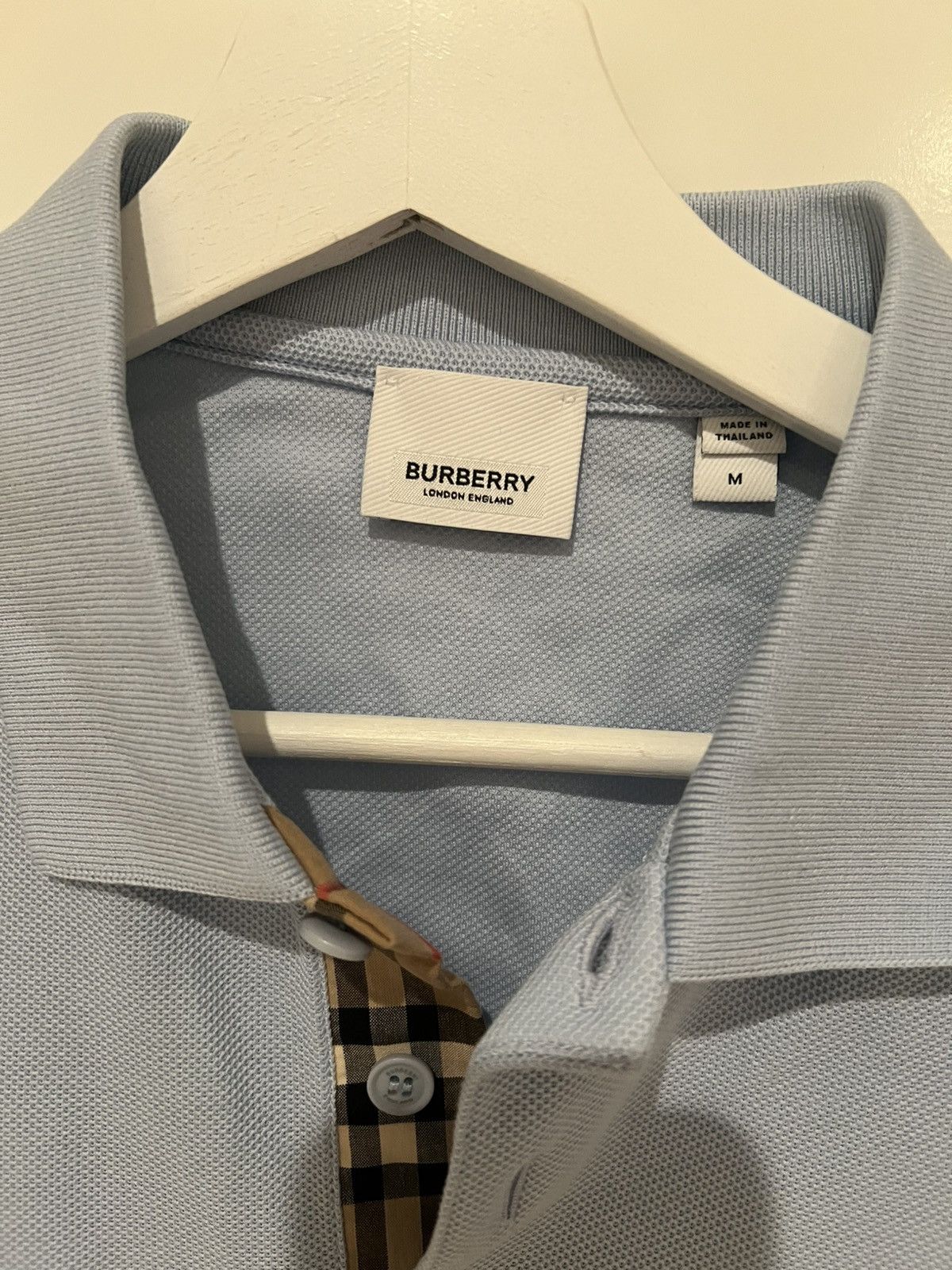 Burberry Burberry BT Logo Light Blue Polo Size US M / EU 48-50 / 2 - 4 Thumbnail