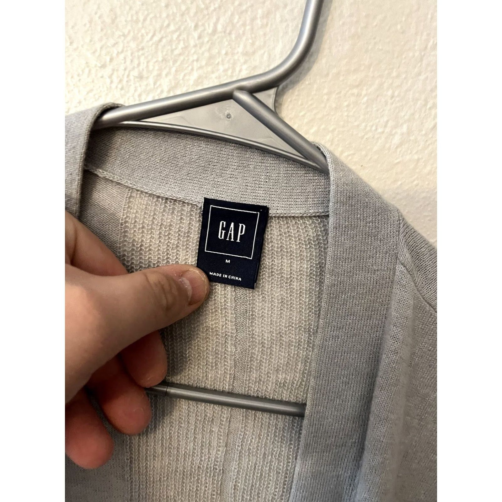 Gap VINTAGE Gap Cardigan Open Front Short Sleeve Women's Size Medium Gray Solid Linen Polyester Knit 90s City Retro Size M / US 6-8 / IT 42-44 - 2 Thumbnail