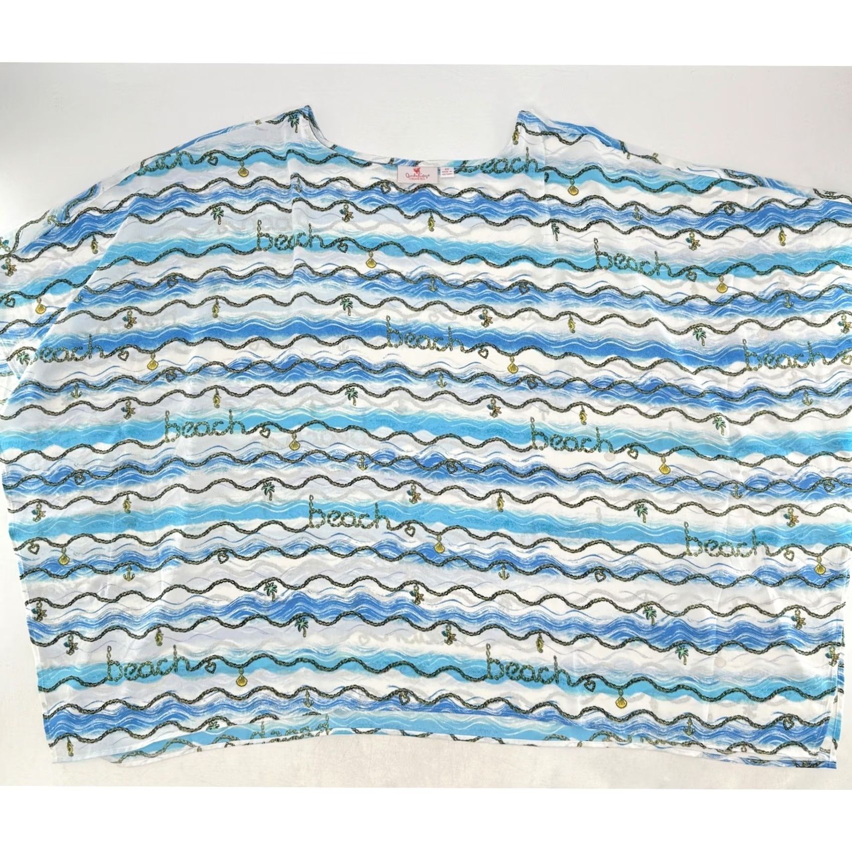 Quacker Factory Quacker Factory Plus Size Beach Print Swim Cover Up Top Size XXL / US 16-18 / IT 52-54 - 4 Thumbnail