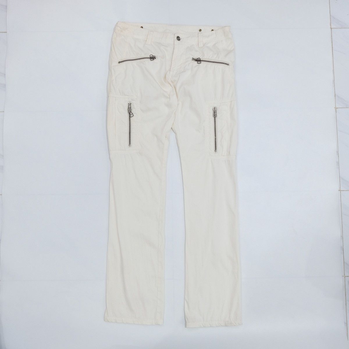 semanticdesign Semantic design straight leg multi zip cream white jeans Size US 32 / EU 48 - 2 Thumbnail