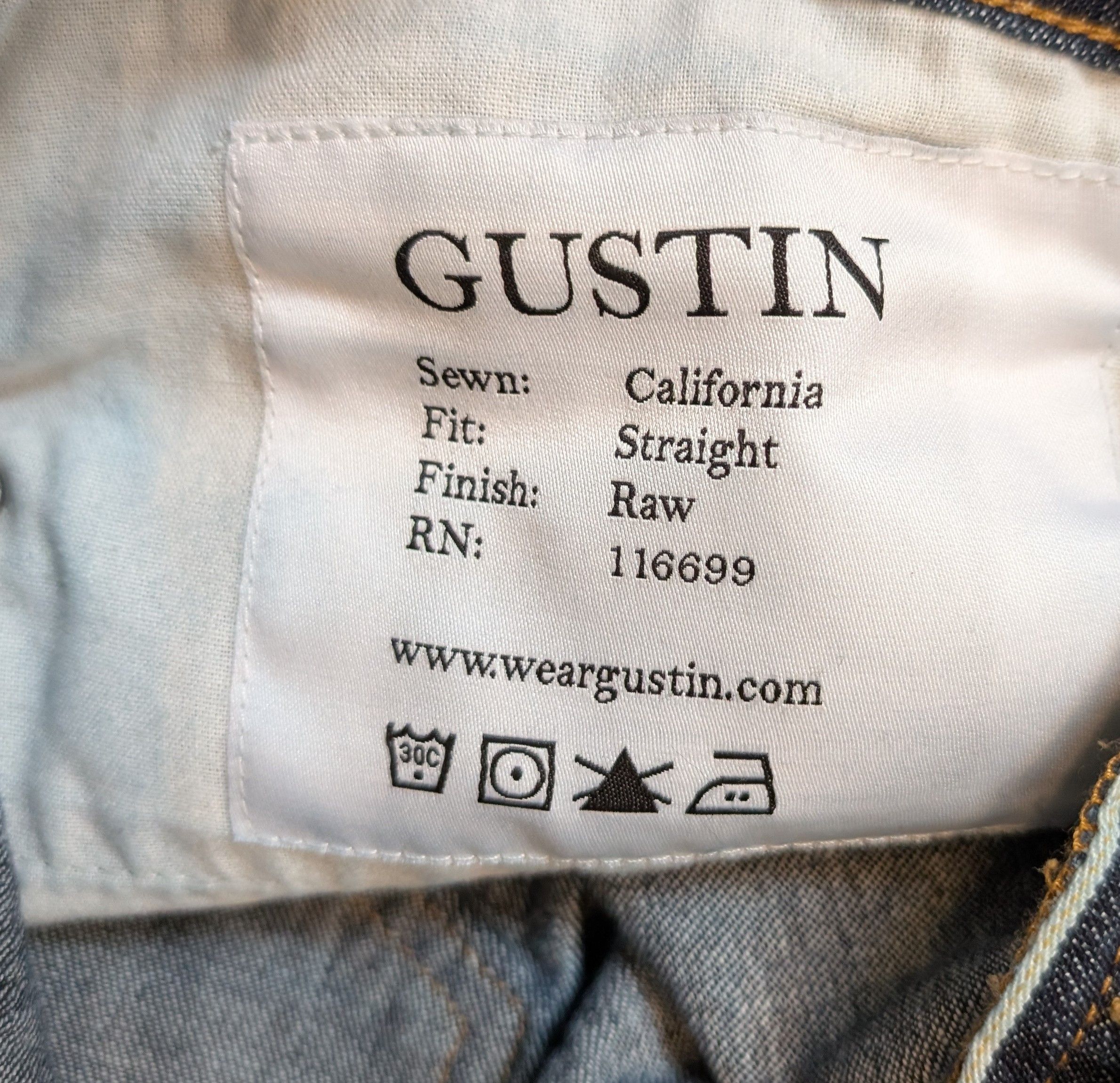 Gustin Gustin #37 Super Light Selvedge Denim Straight Leg Jeans Size US 35 - 3 Thumbnail