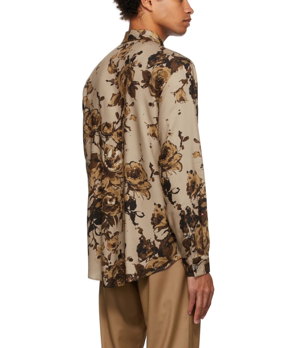 DAVI PARIS Tan Long Sleeve Printed Shirt