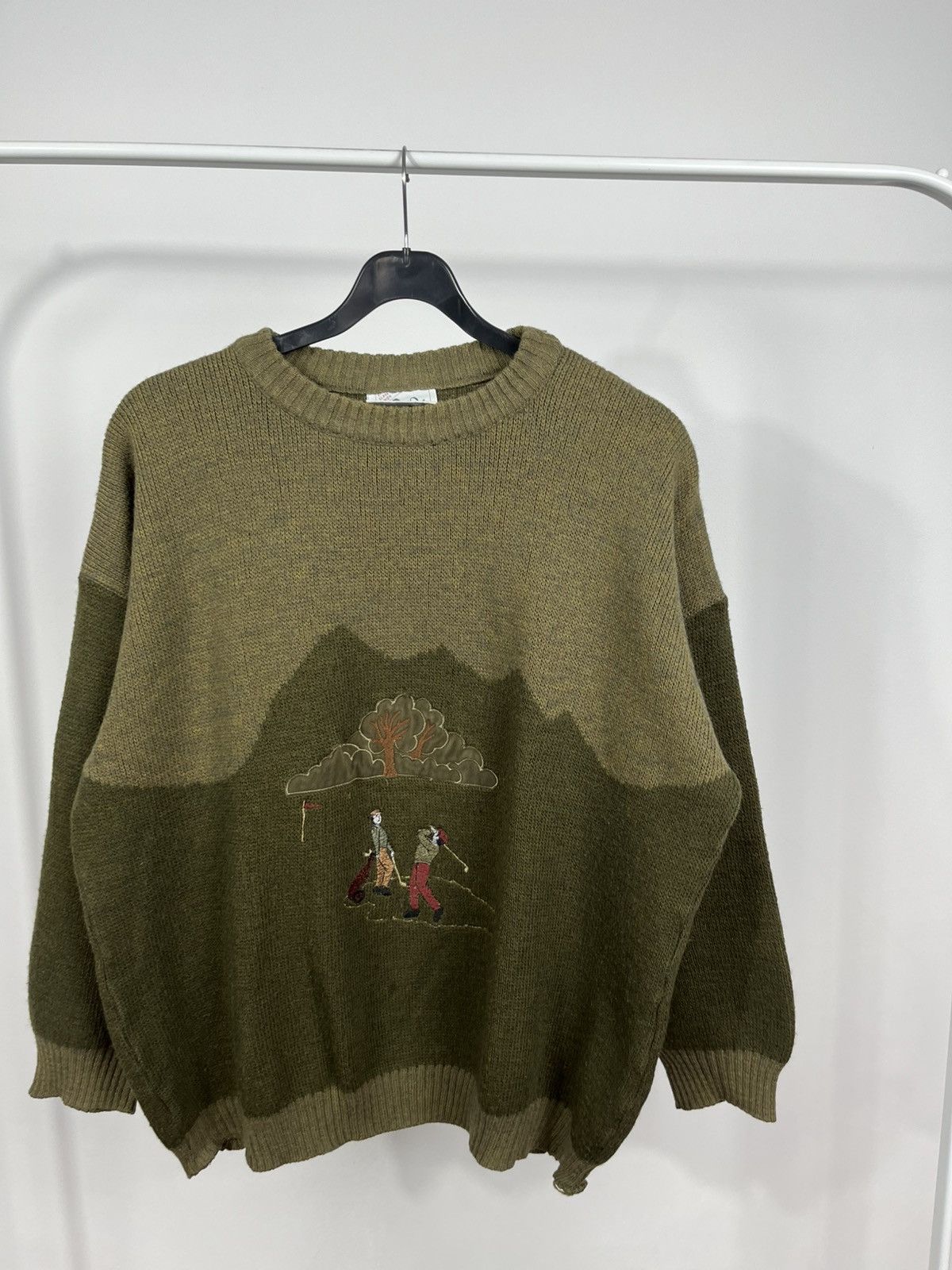 Other Vintage Paco Calvari Golf Sweater Wool Golf Scene Knit L Size US L / EU 52-54 / 3 - 2 Thumbnail