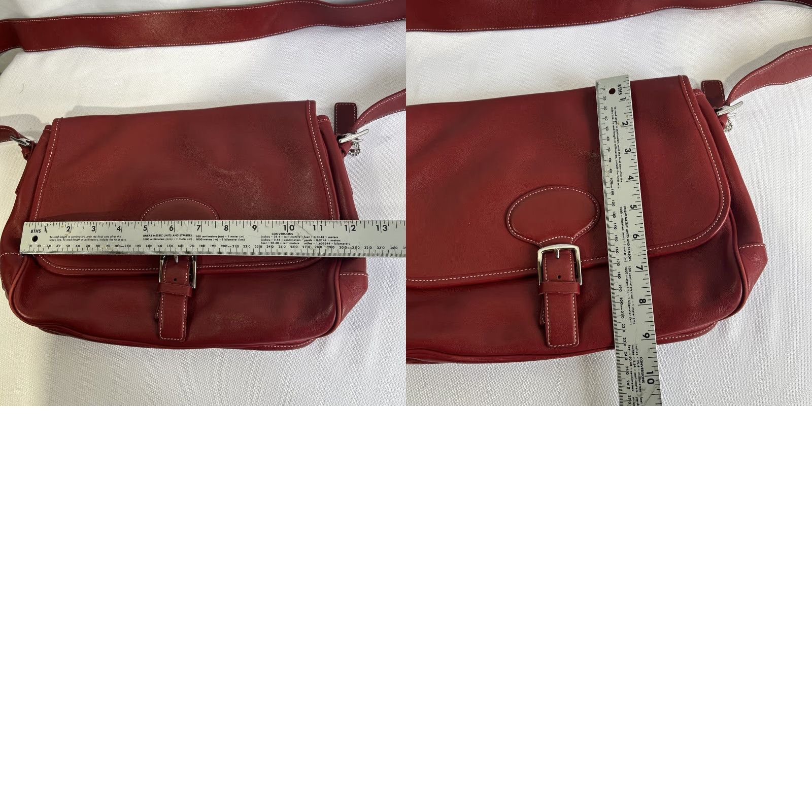 Coach Coach Hampton Leather Red #7750 Crossbody Bag Ladies Medium Size ONE SIZE - 9 Thumbnail