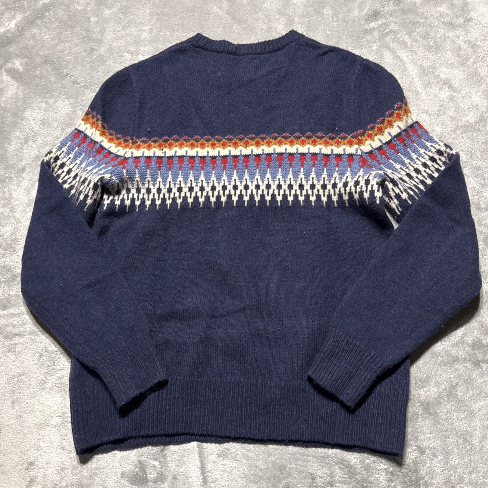 J.Crew J.CREW Sweater Mens M Blue Fair Isle Nautical Crewneck Knit Wool Pullover Regular Size Type" Size US M / EU 48-50 / 2 - 6 Thumbnail