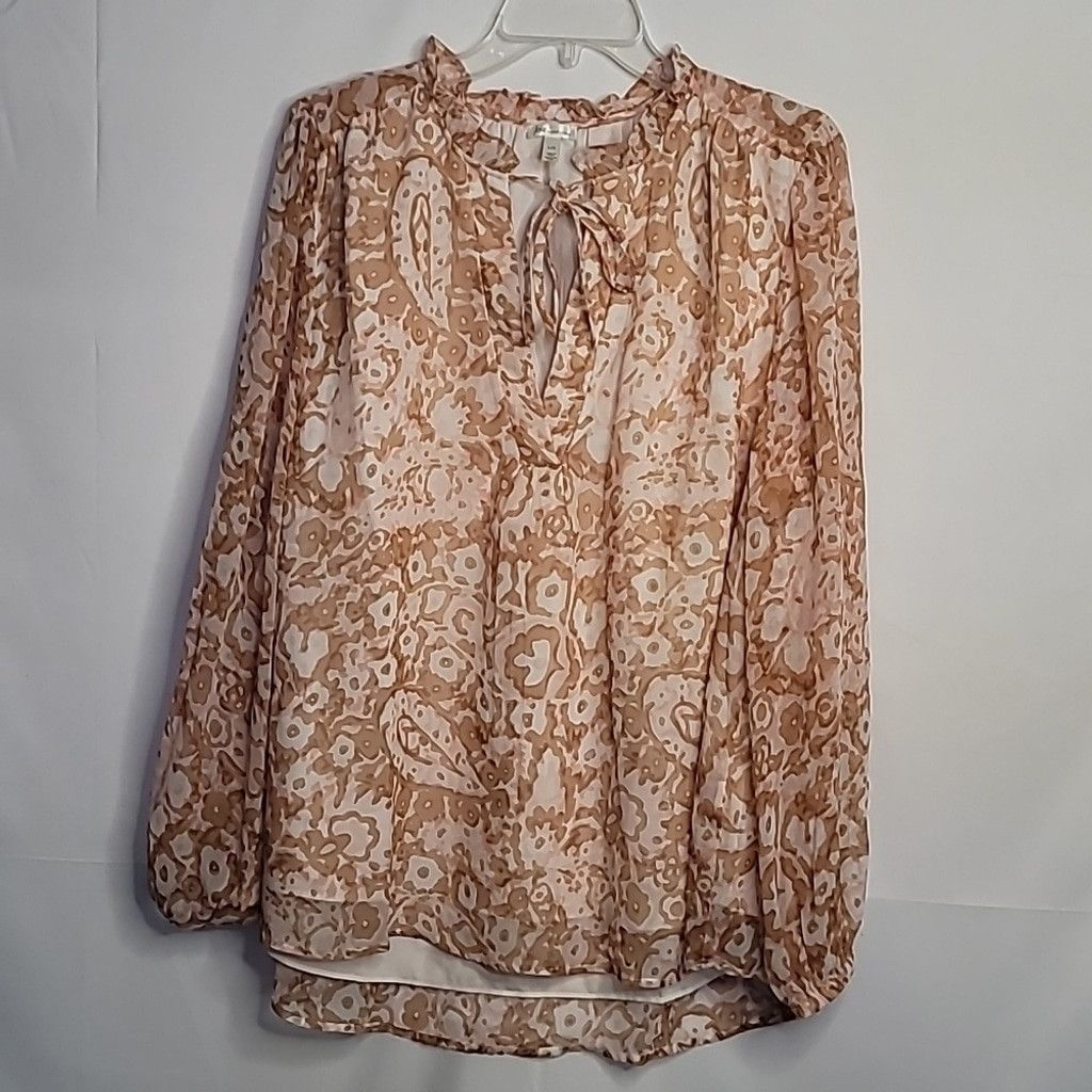 Joie NWT Limited Edition Joie brushed clay print peasant blouse L Size L / US 10 / IT 46 - 4 Thumbnail