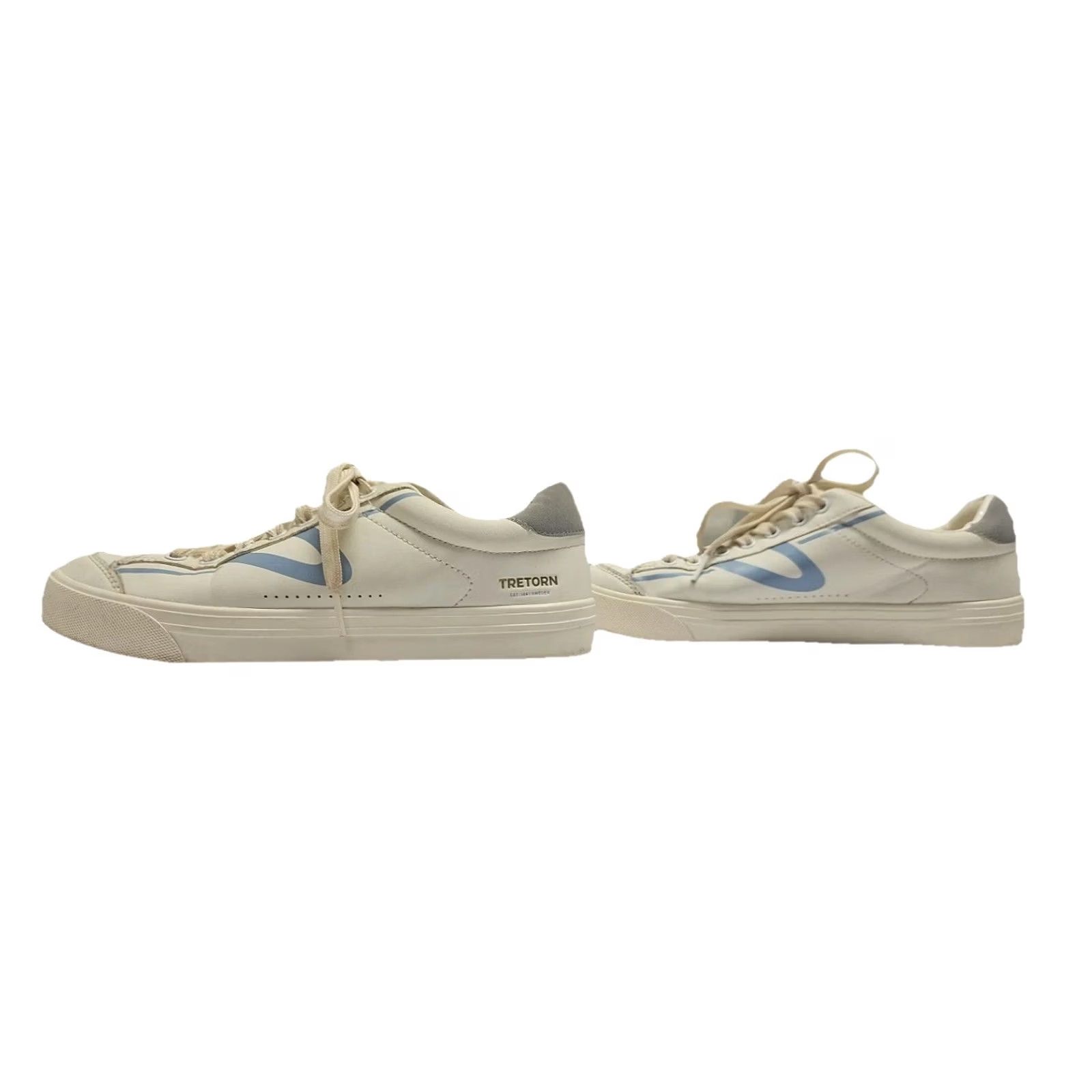 Tretorn Tretorn Serve Sneakers Women 7 Cream Blue Low Top Casual Preppy Ivory Retro Athletic Size M / US 6-8 / IT 42-44 - 4 Thumbnail