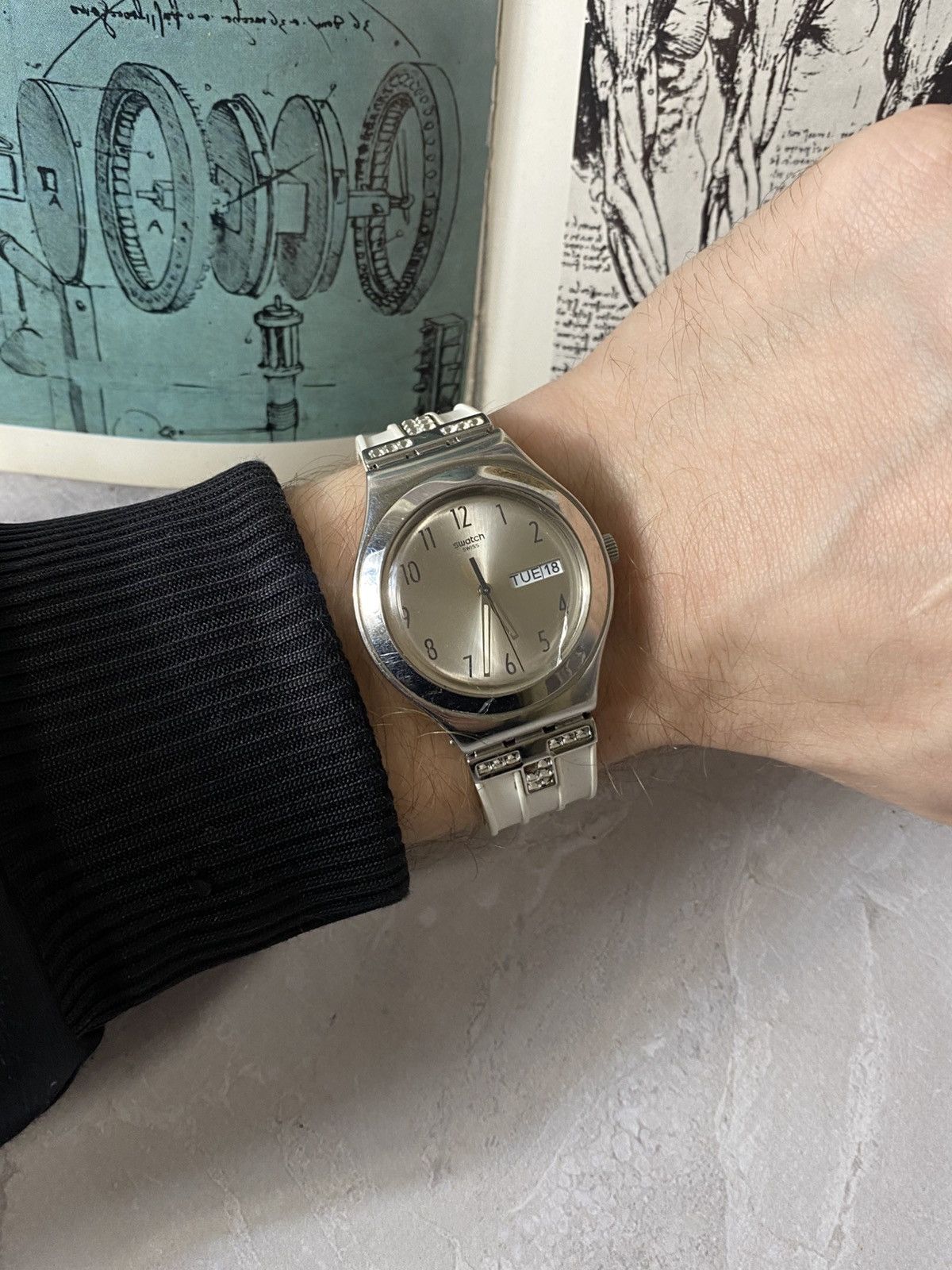 Swatch Swiss Swatch Irony Watch: Day/Date, White Strap, Day/Date Size ONE SIZE - 9 Thumbnail