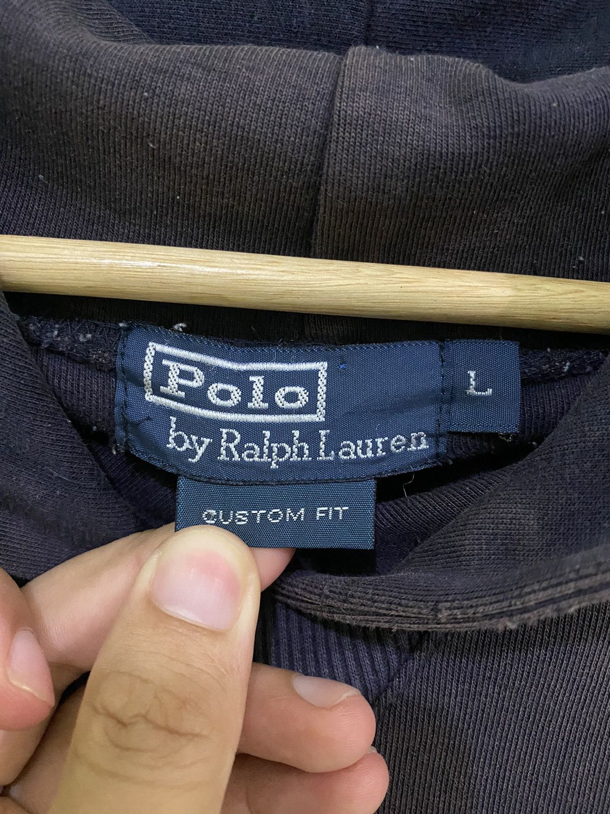 Polo Ralph Lauren × Vintage Vintage Polo Ralph Lauren Sunfaded Distress Hoodie Sweater Size US L / EU 52-54 / 3 - 2 Thumbnail