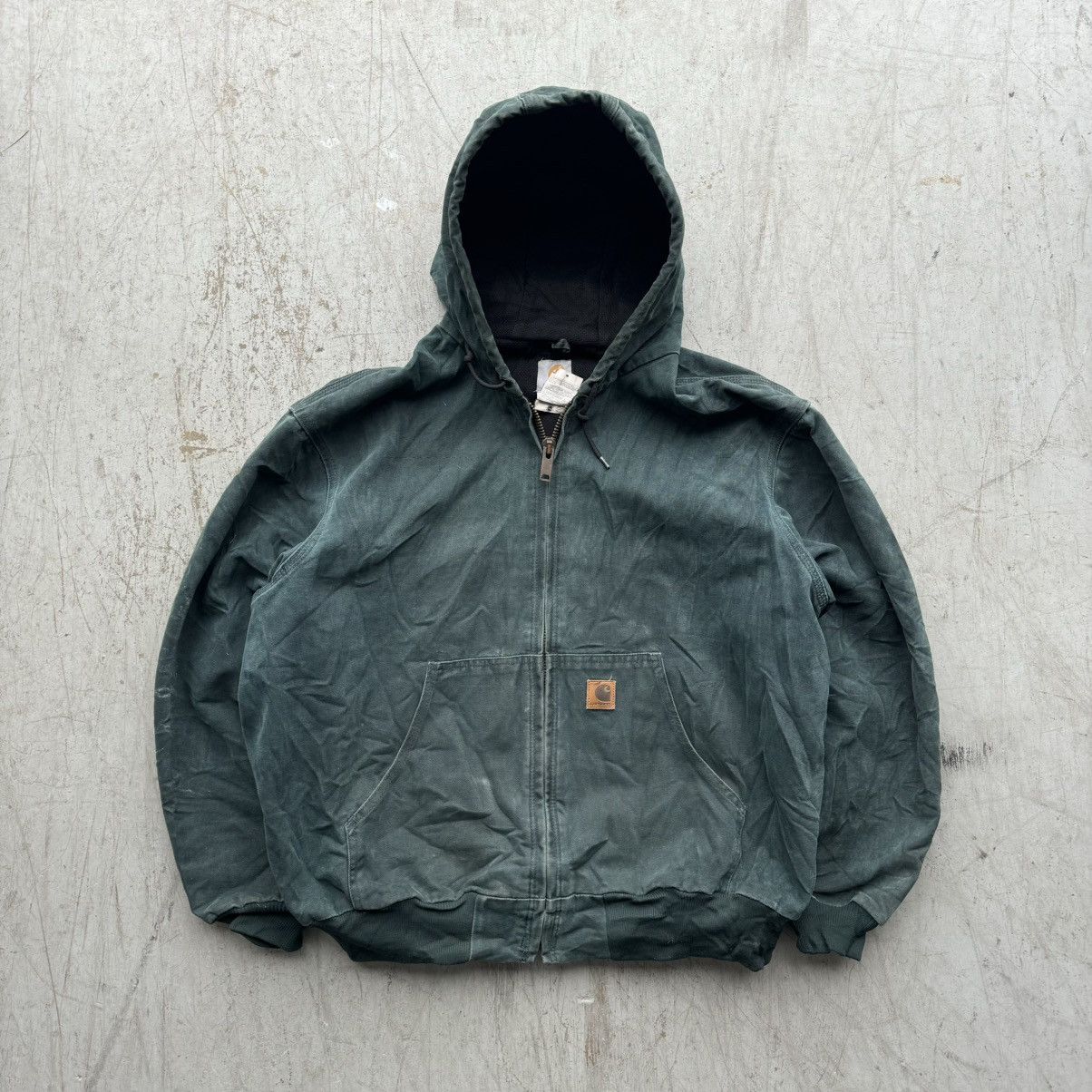 Carhartt × Vintage Vintage Carhartt Forest Green Faded Distressed Jacket Hooded Size US XXL / EU 58 / 5 - 1 Thumbnail