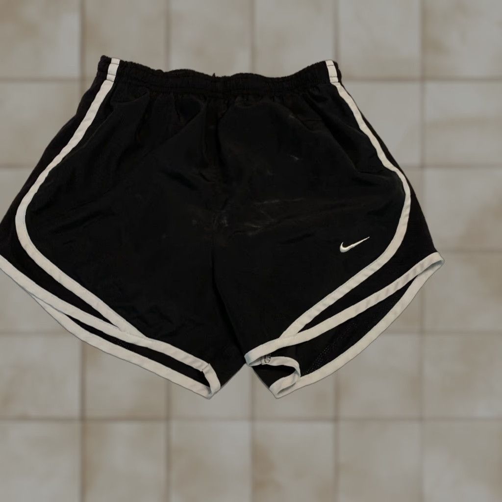 Nike Nike Dri Fit Black Athletic Running Shorts Women’s XS Elastic Drawstring Lined Sport Logo Gym Training Jogging Outdoor Blended Polyester Short Size 26" / US 2 / IT 38 - 1 Thumbnail