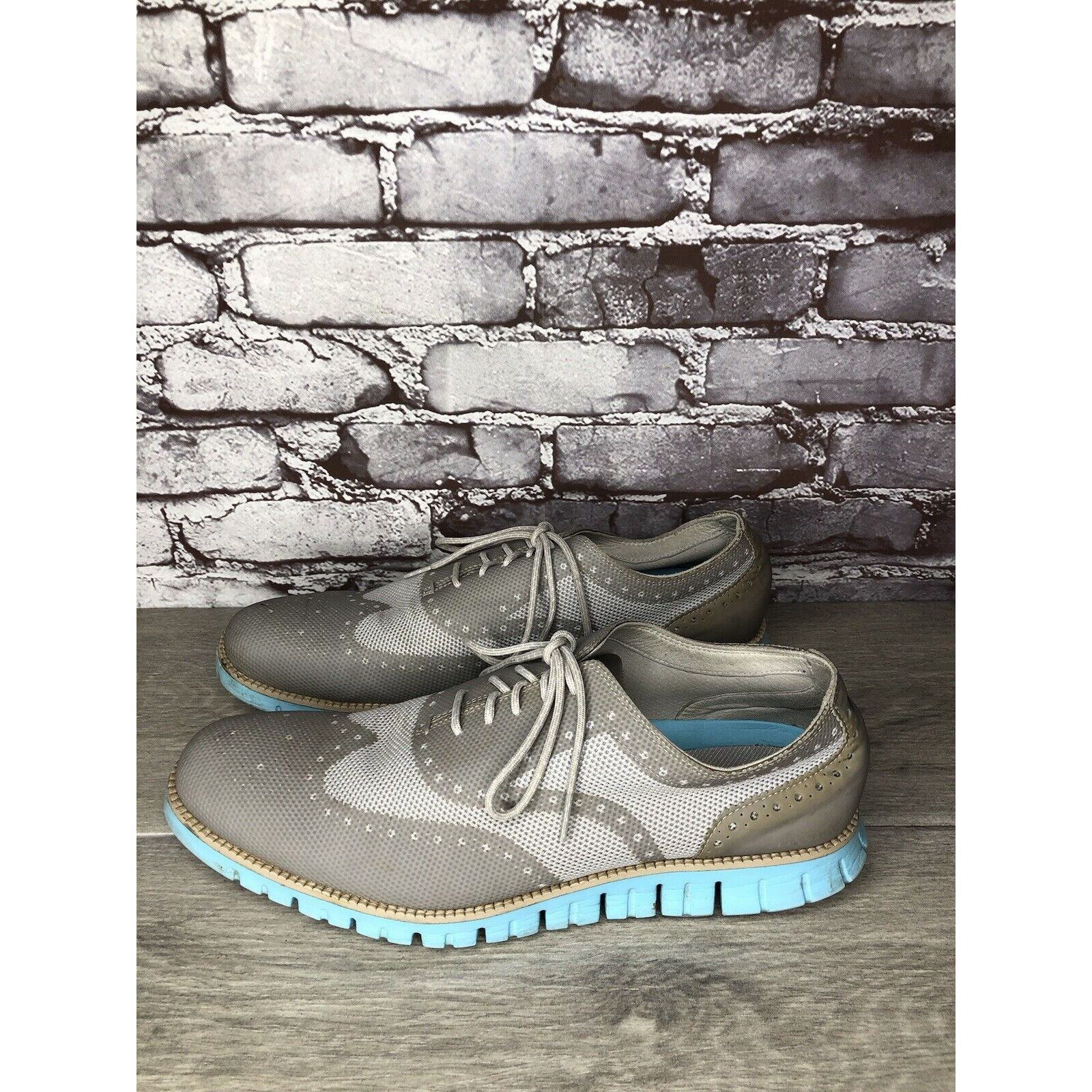 Cole Haan Cole Haan ZeroGrand Grand.OS Gray Mesh Wingtip Blue Shoes Me Size US 12 / EU 45 - 17 Thumbnail