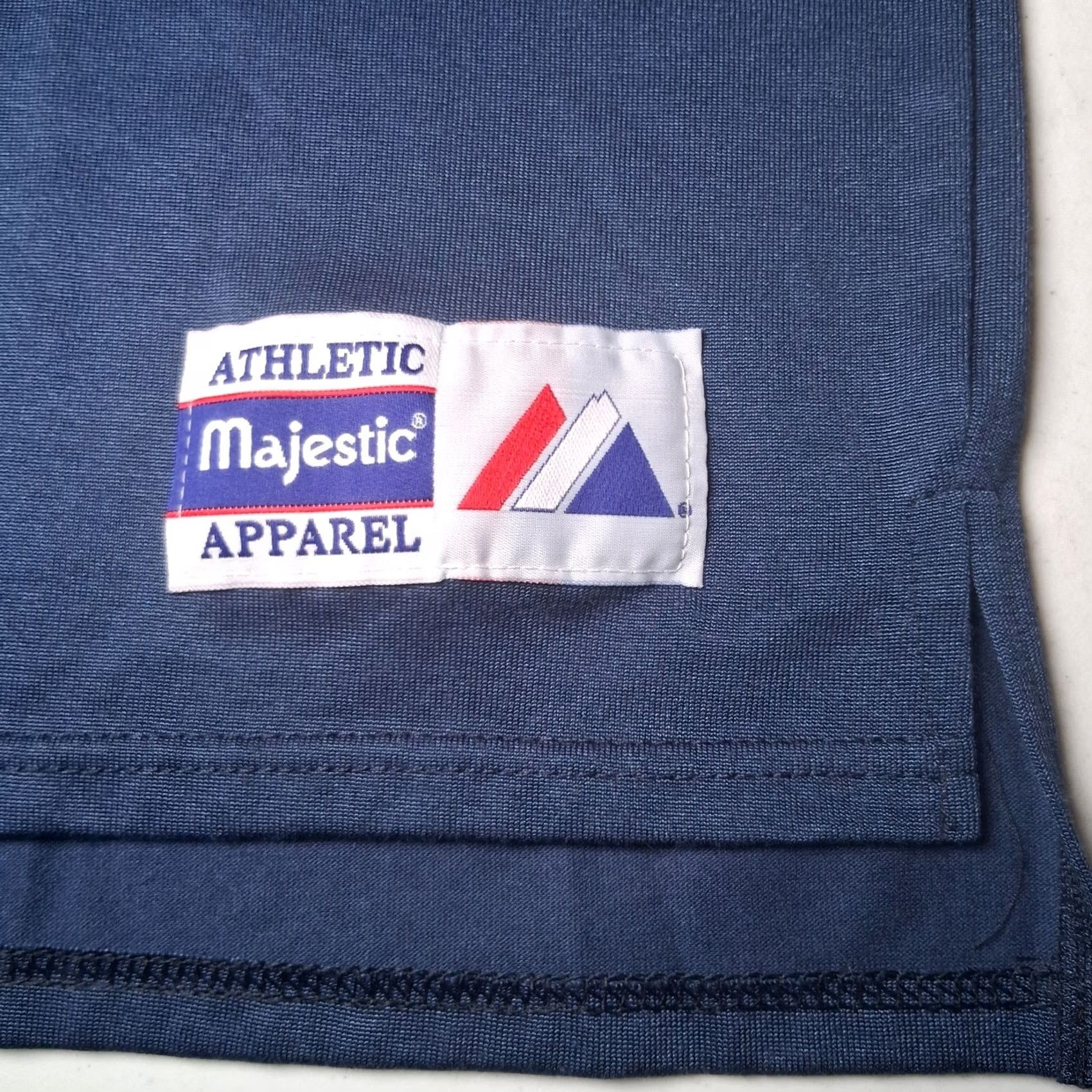 Vintage VINTAGE Majestic Polo Shirt L Navy Blue Red White Stripe Retro Sport Golf USA Shirt Mens Size US L / EU 52-54 / 3 - 6 Thumbnail