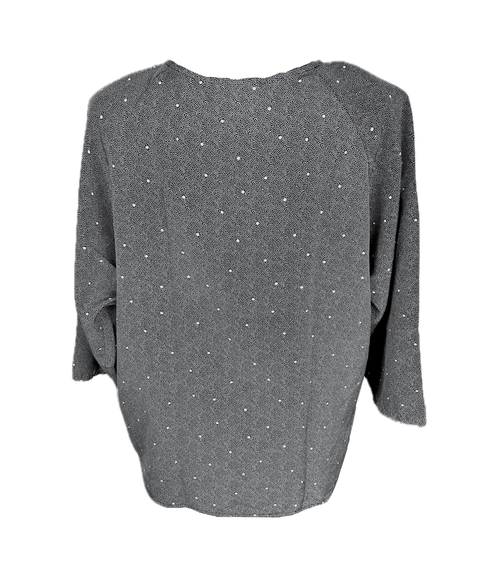Vintage 1980's Black & White Spotted Blouse Size L / US 10 / IT 46 - 4 Thumbnail