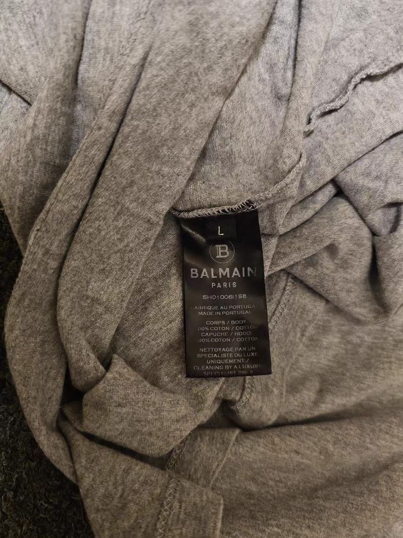 Balmain Balmain Long Sleeve Hooded T-shirt, Flocked Logo Size US L / EU 52-54 / 3 - 3 Thumbnail