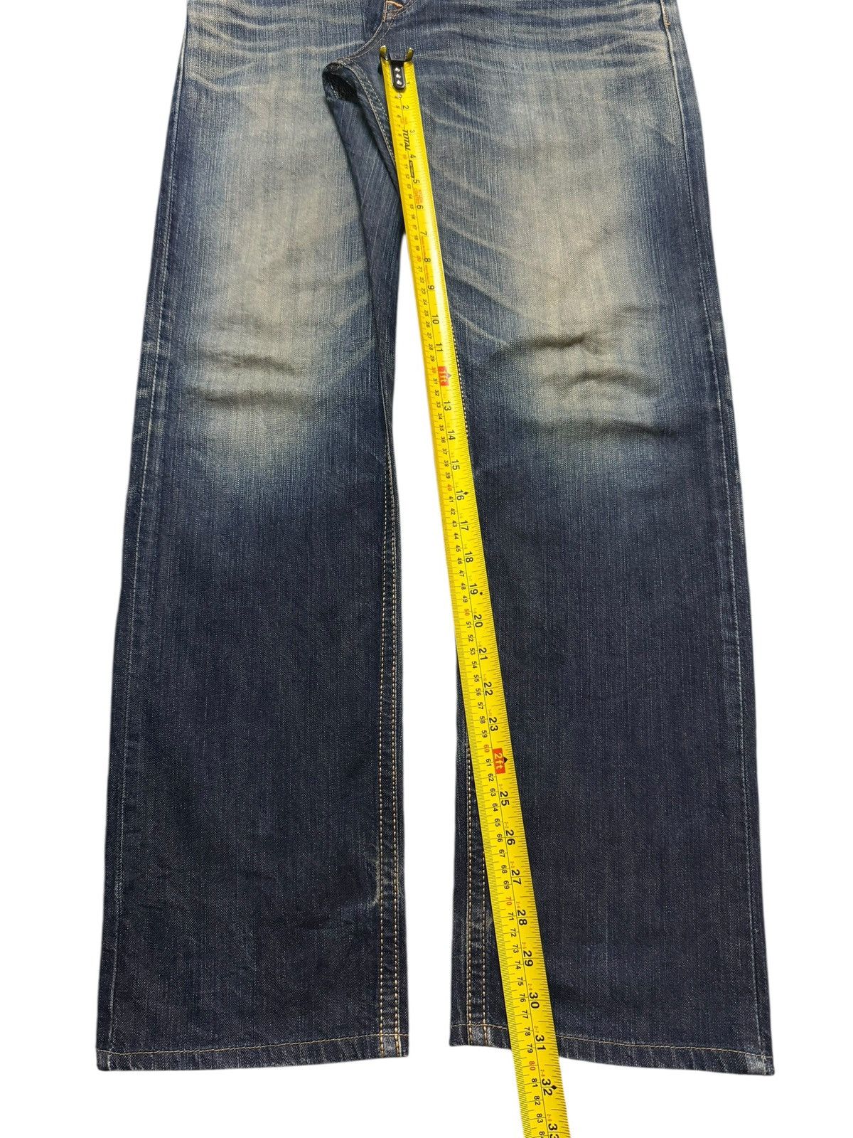 Edwin Vintage 90s Edwin XV Blue Faded Wash Whiskers Straight Leg Size US 34 / EU 50 - 12 Thumbnail