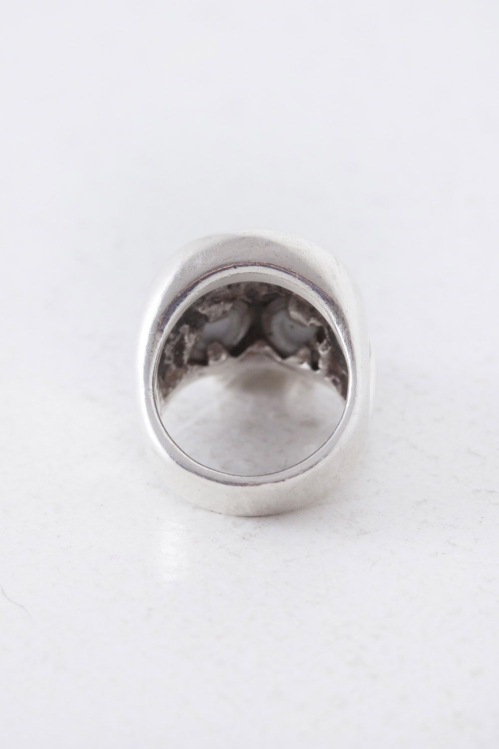 Vintage Vintage 950 silver skull ring with eyes US 9 Size ONE SIZE - 4 Thumbnail
