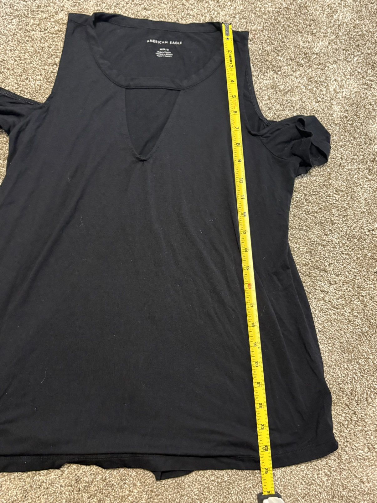American Eagle Outfitters (American Eagle) Black Off The Shoulder Tank: Size Medium Size M / US 6-8 / IT 42-44 - 4 Thumbnail