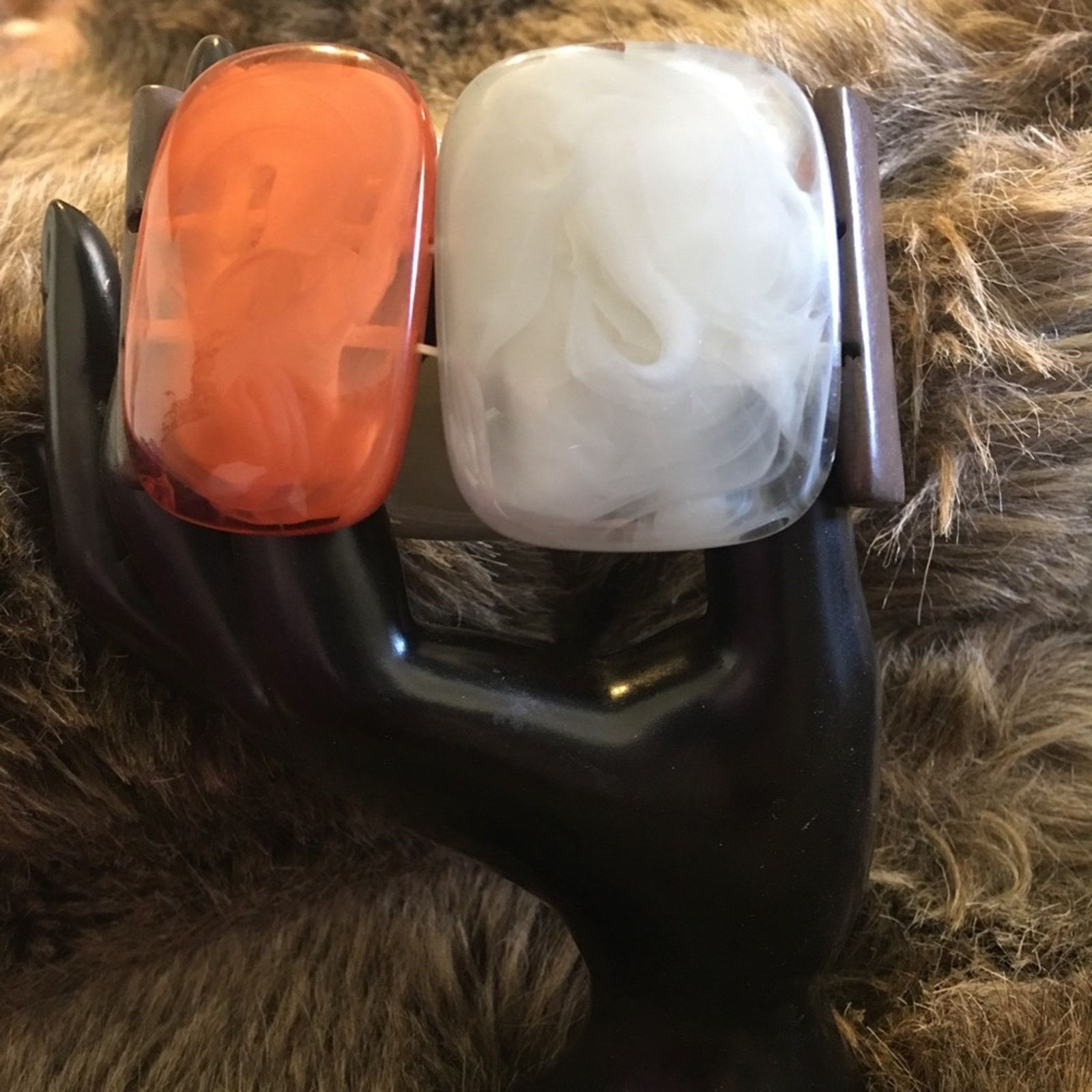Jewelry Chunky wood and resin stretch bracelet Size ONE SIZE - 2 Thumbnail