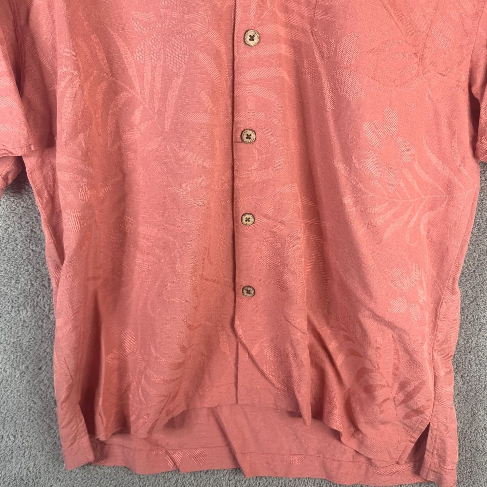 Vintage Jamaica Jaxx Shirt Mens Large Pink Silk Jacquard Hawaiian Button Front Size US L / EU 52-54 / 3 - 4 Thumbnail