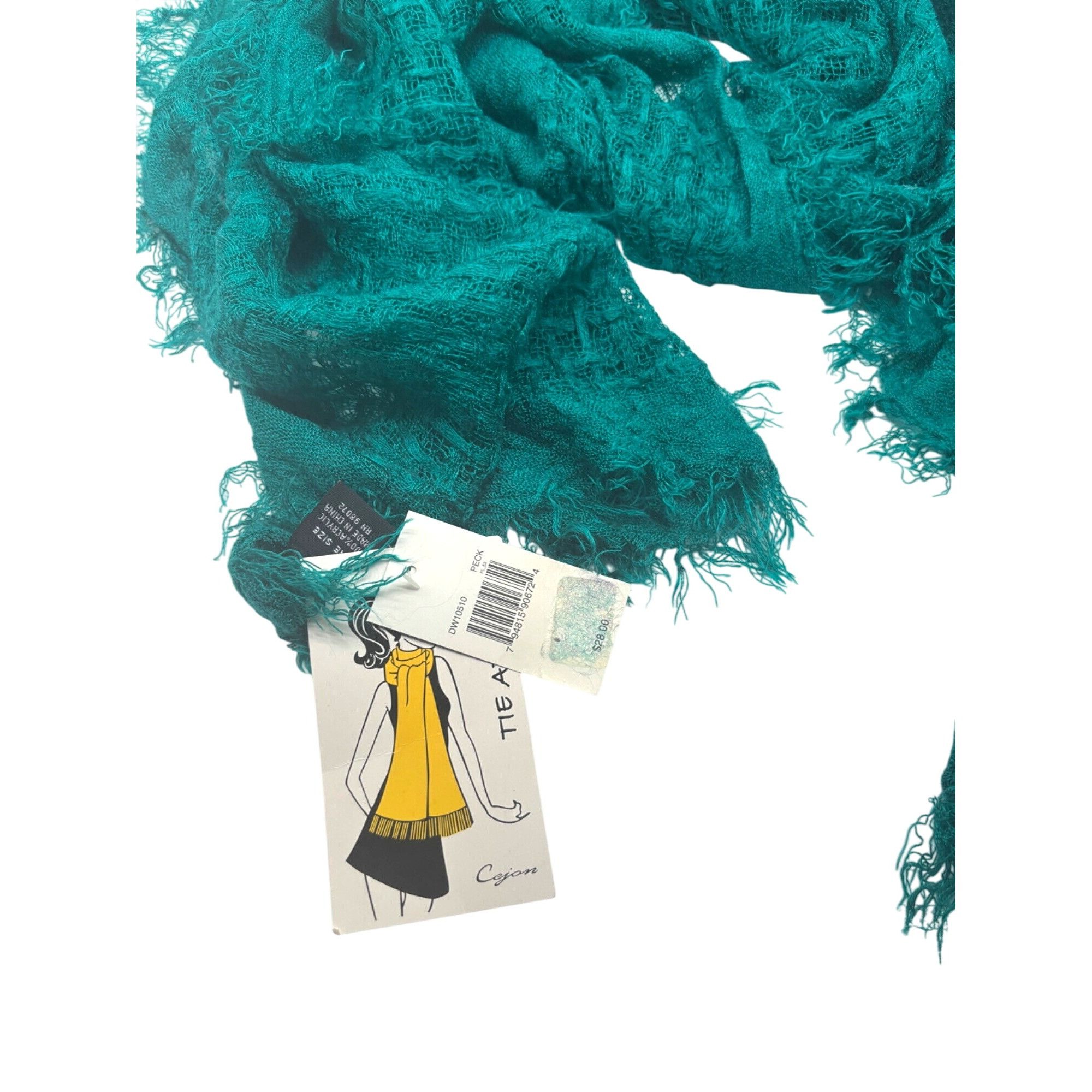 Other Cejon Women's Loosely Woven Fashion Scarf, Green, OS Size ONE SIZE - 7 Thumbnail