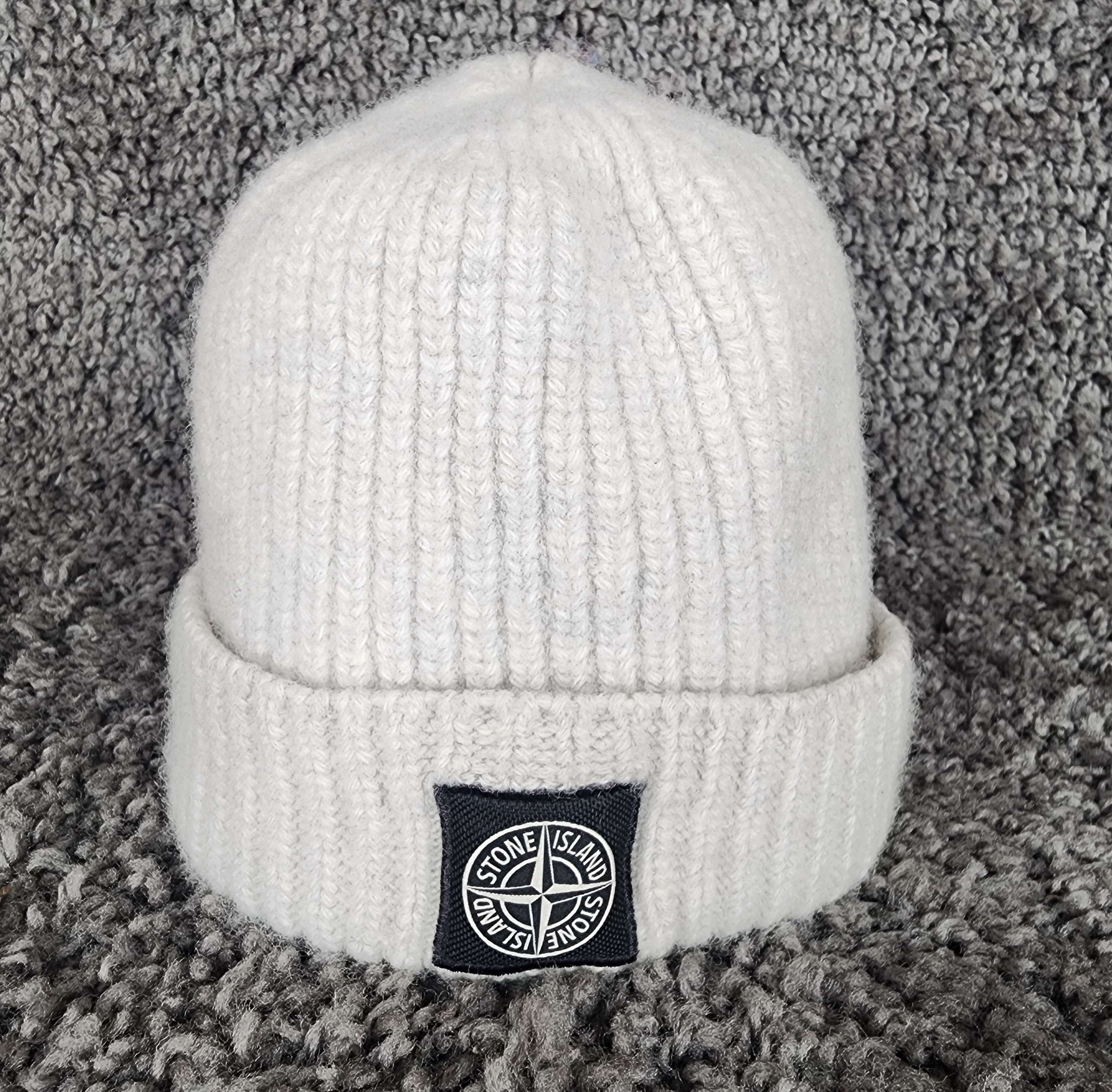 Stone Island junior compass-patch wool beanie hat