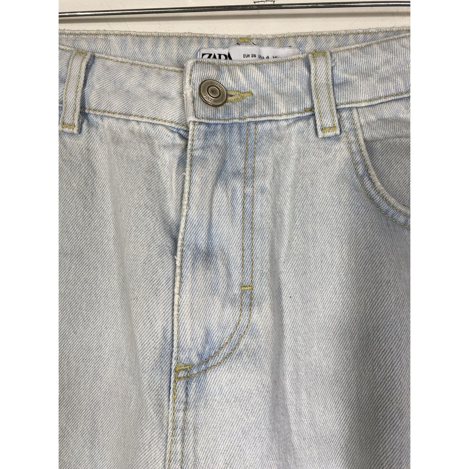 Zara Zara Womens Size 4 Ultra High Rise Wide Leg Cargo Jeans Size 27" / US 4 / IT 40 - 3 Thumbnail