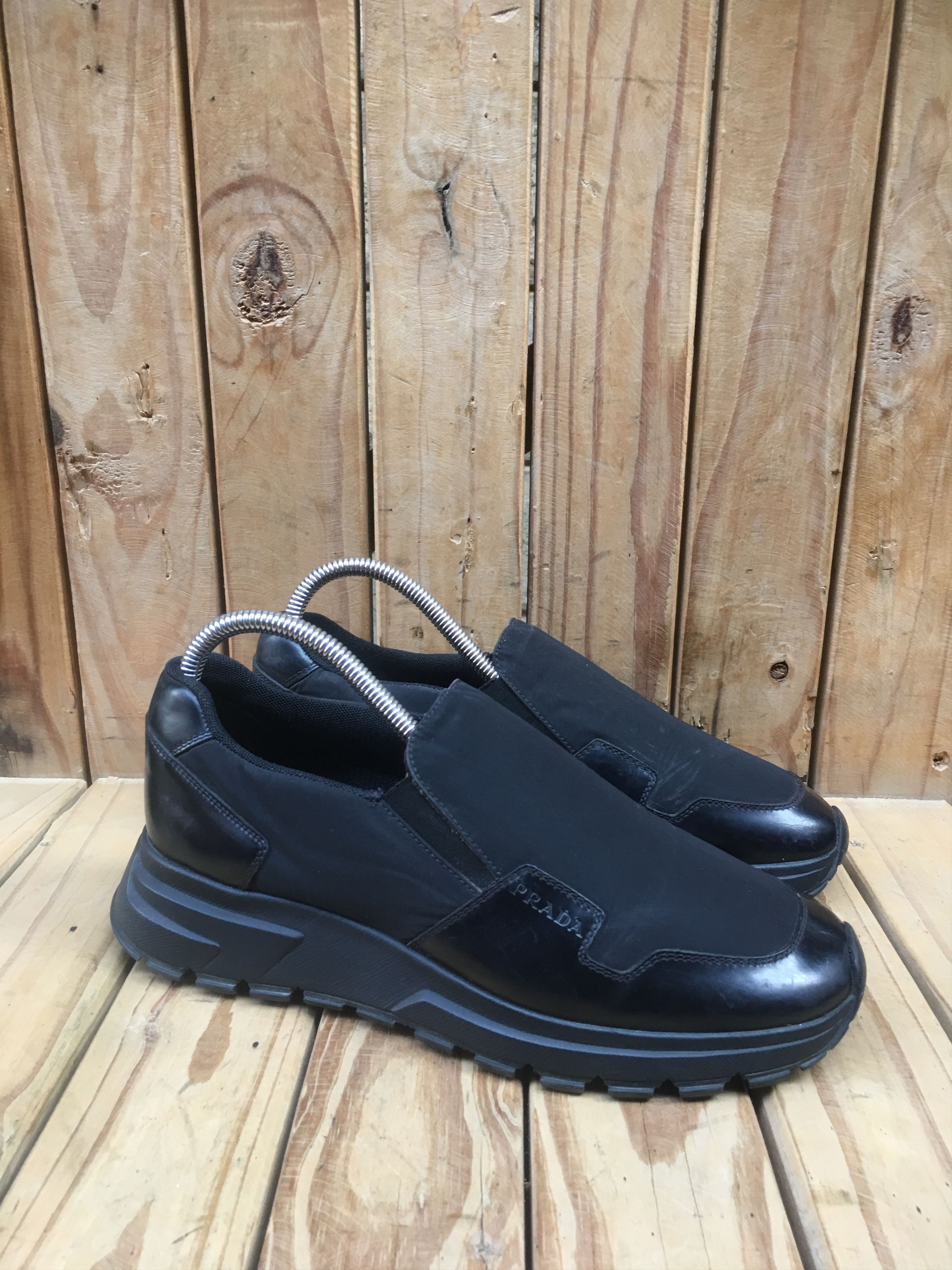 Prada PRADA Black Men's Leather / Nylon Casual Sneakers Uk 5.5 Size US 6.5 / EU 39-40 - 10 Thumbnail