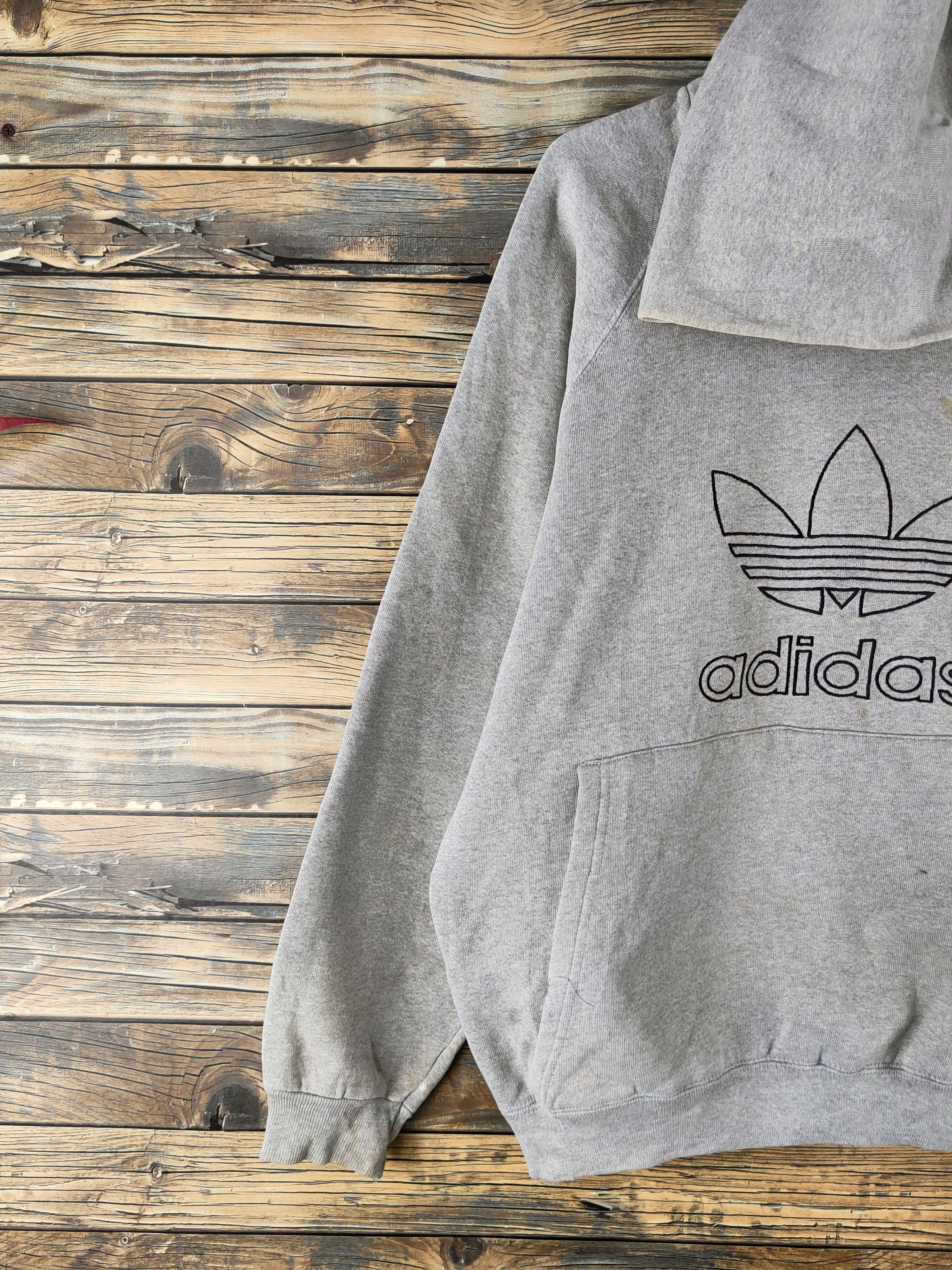 Adidas DL Adidas vintage baggie Gray Hoodie Sweatshirts #46-198 Size US M / EU 48-50 / 2 - 4 Thumbnail