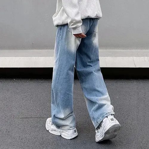 Jean Wash Gradient Wide Leg Denim Size US 32 / EU 48 - 7 Thumbnail