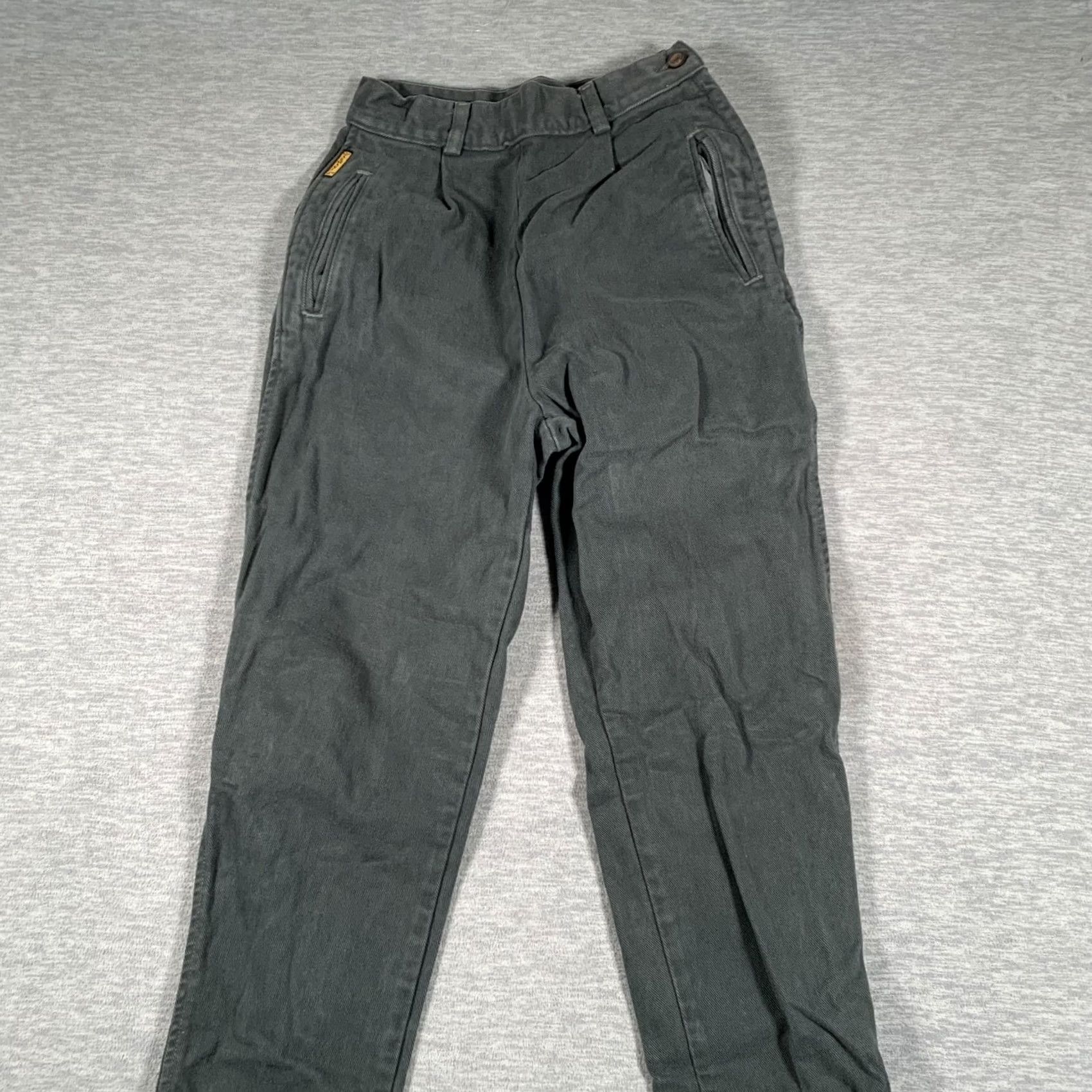 Vintage Vintage Armani Jeans Pants Womens 6 Green Cotton Tapered Chino Twill USA Size 28" / US 6 / IT 42 - 2 Thumbnail