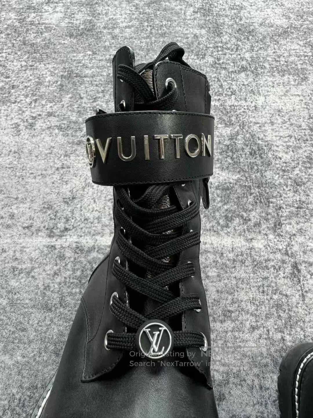 Louis Vuitton Louis Vuitton Black Silver Logo Martin Boots. Size US 7.5 / IT 37.5 - 6 Thumbnail