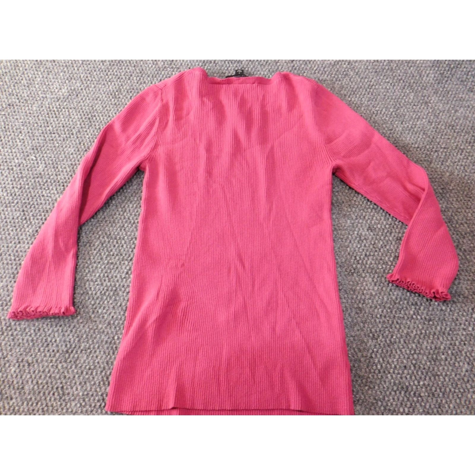 Ann Taylor Ann Taylor Womens Sweater Crew Neck Pullover Knit Pink Medium Rib Knit Classic Designer Stretch Knit Pattern Womens Pullover Neatly Crossover? Size M / US 6-8 / IT 42-44 - 7 Thumbnail