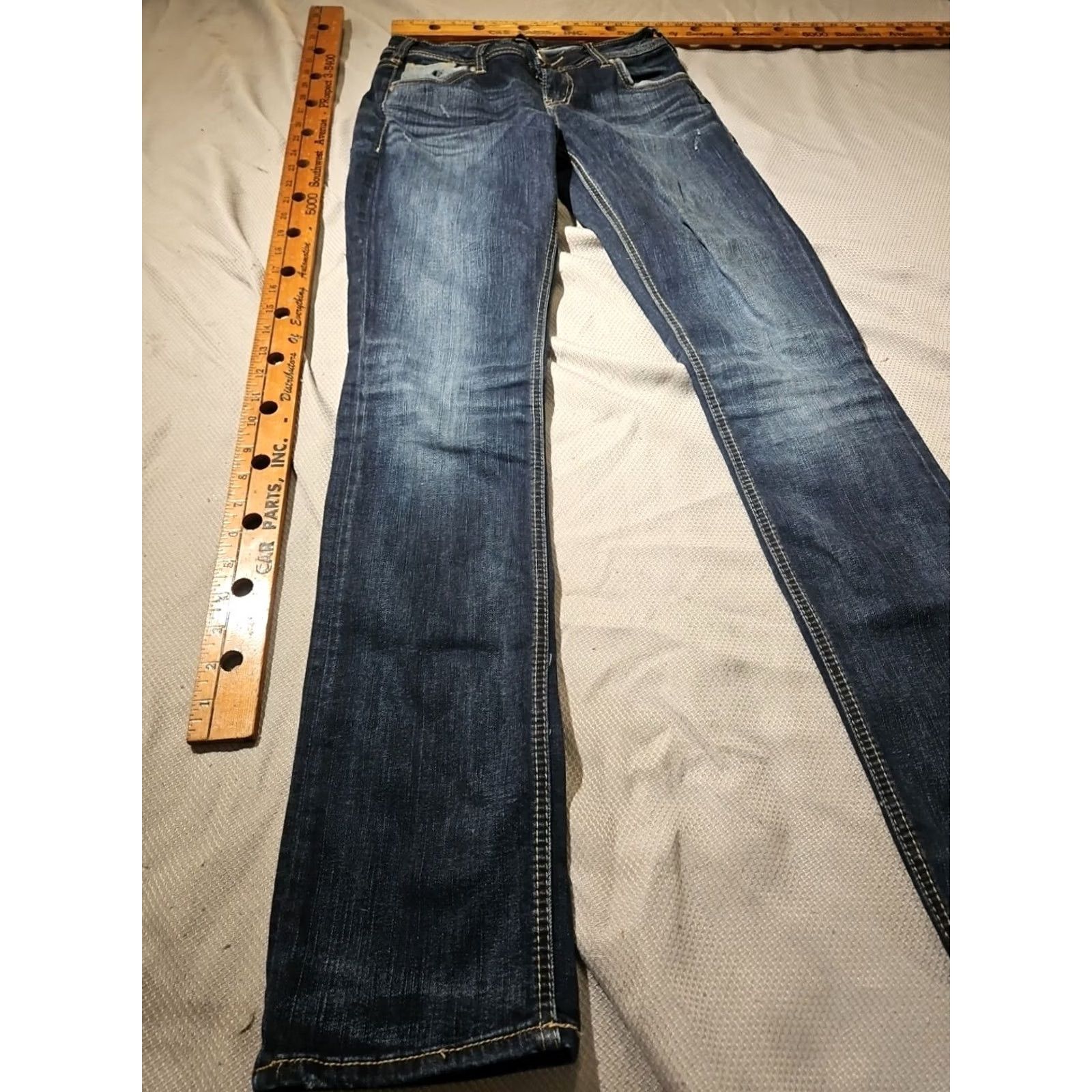 Silver Jeans Co. Silver Jeans Womens Bootcut Jeans 26x32 Suki Blue Denim Stretch Whisker 5-Pocket Regular Rise Adult Womens Jeans Size 26" / US 2 / IT 38 - 5 Thumbnail