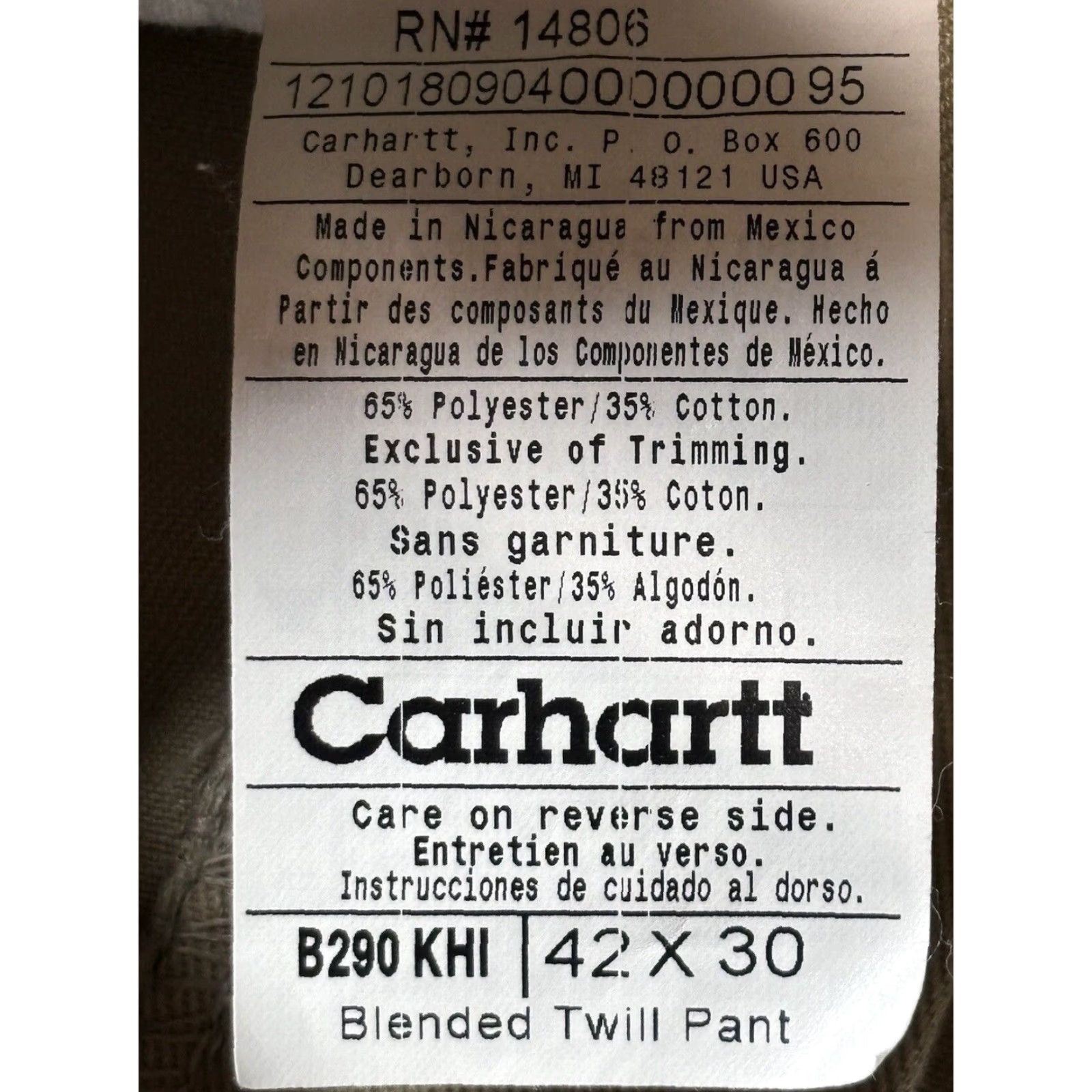 Carhartt Carhartt Mens Pants 40 Beige Khaki Utility Blended Twill Work Chinos 40x30 Size US 40 / EU 56 - 6 Thumbnail
