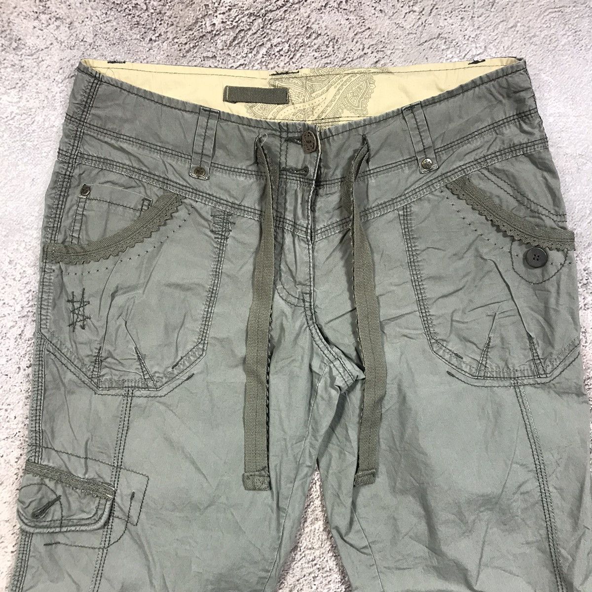 Vintage Vintage Y2K Baggy Cargo Pants Distressed Tactical Grunge 29 Size 29" - 4 Thumbnail