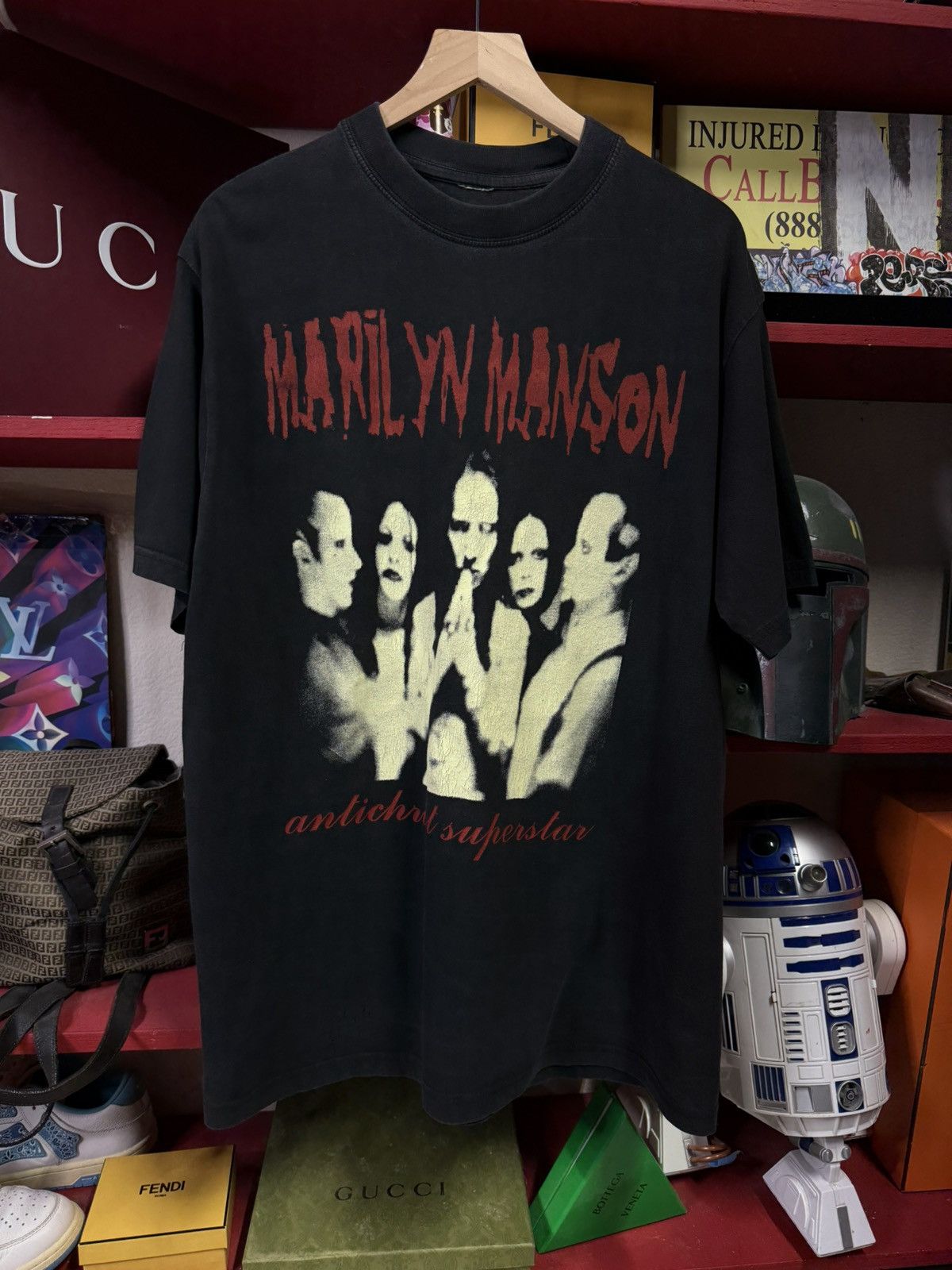 Vintage Vintage 90’s Marilyn Manson Band T-Shirt Rare European Tee Size US XL / EU 56 / 4 - 6 Thumbnail