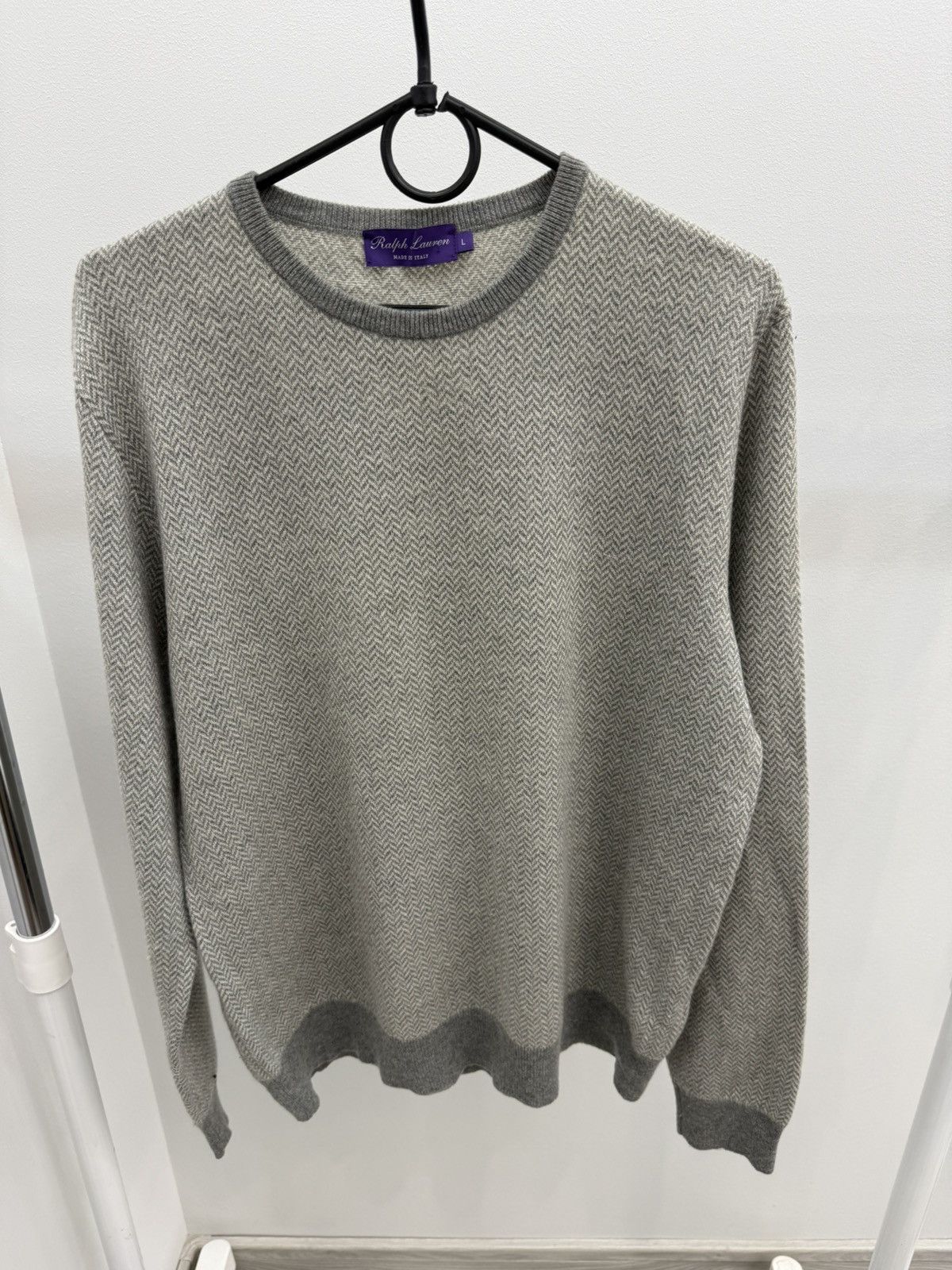Ralph Lauren Purple Label Ralph Lauren Purple Label Cashmere Sweater With Soft Suede Size US L / EU 52-54 / 3 - 1 Thumbnail